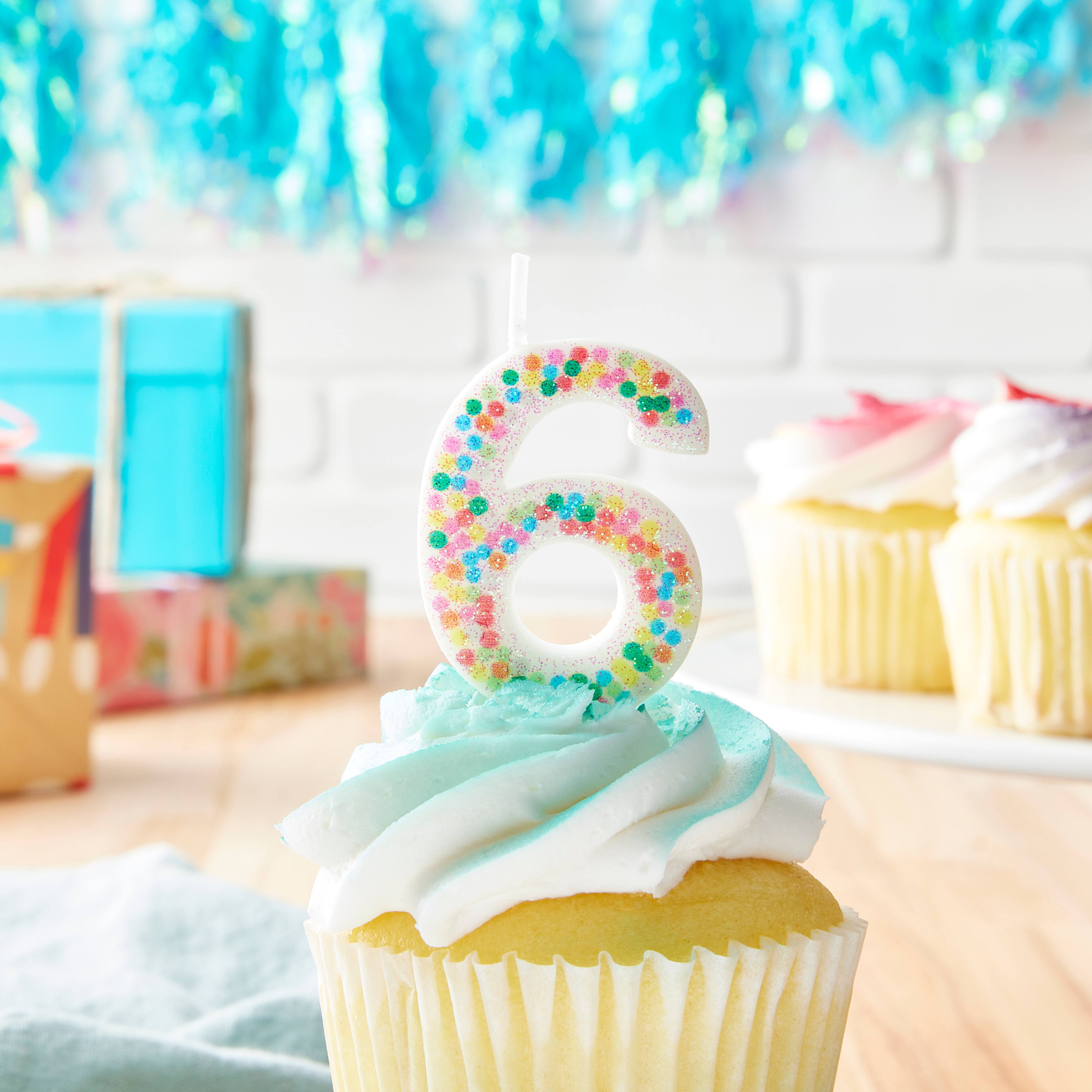 12 Pack: Confetti Number Birthday Candle by Celebrate It&#x2122;