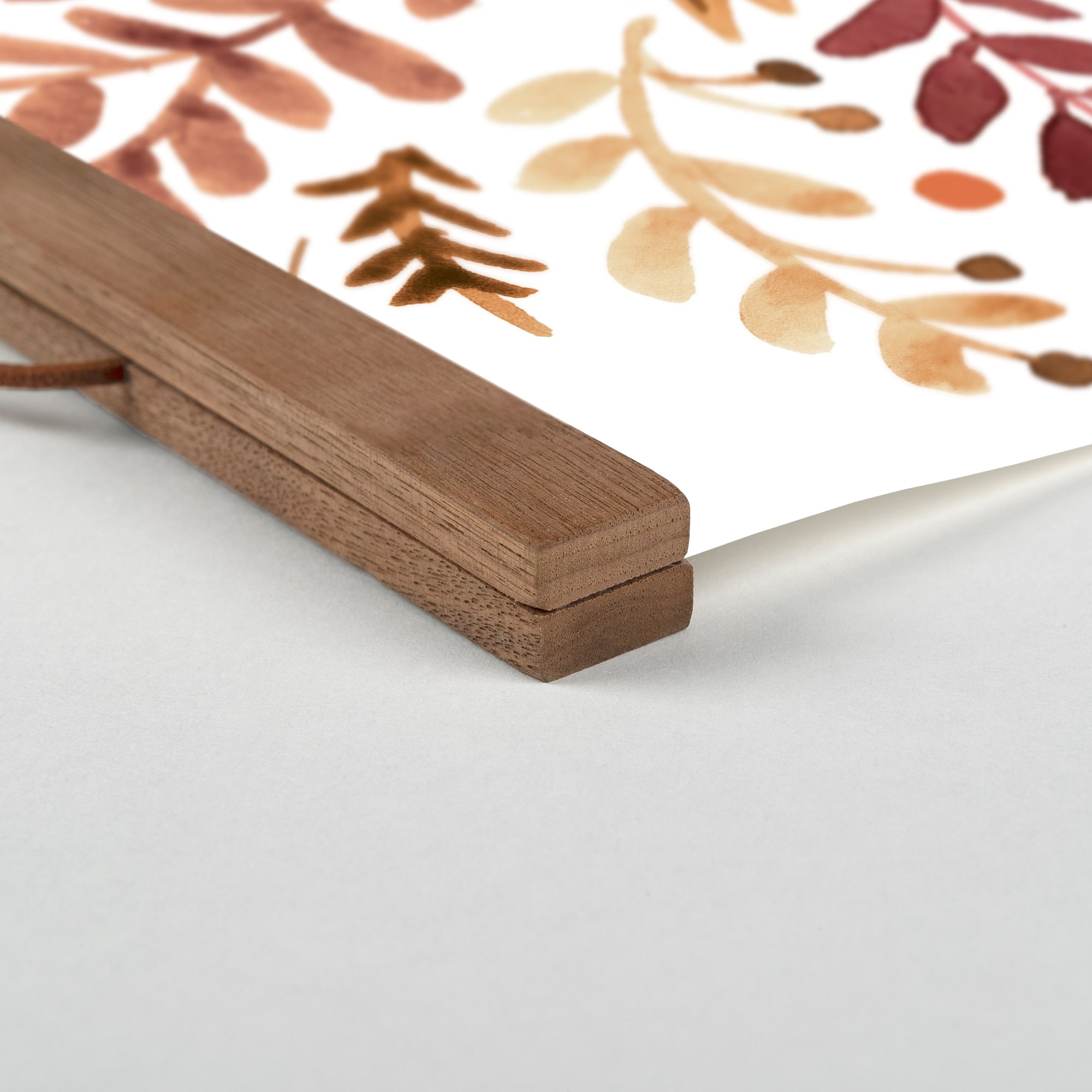 Give Thanks Fall Floral Teak Hanging Canvas