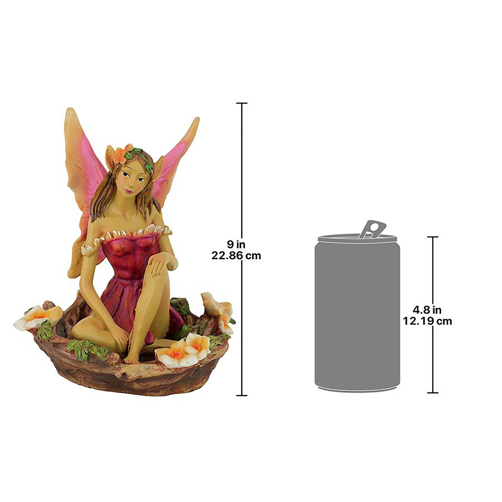 Design Toscano 9" Red Fairy of Acorn Hollow Statue