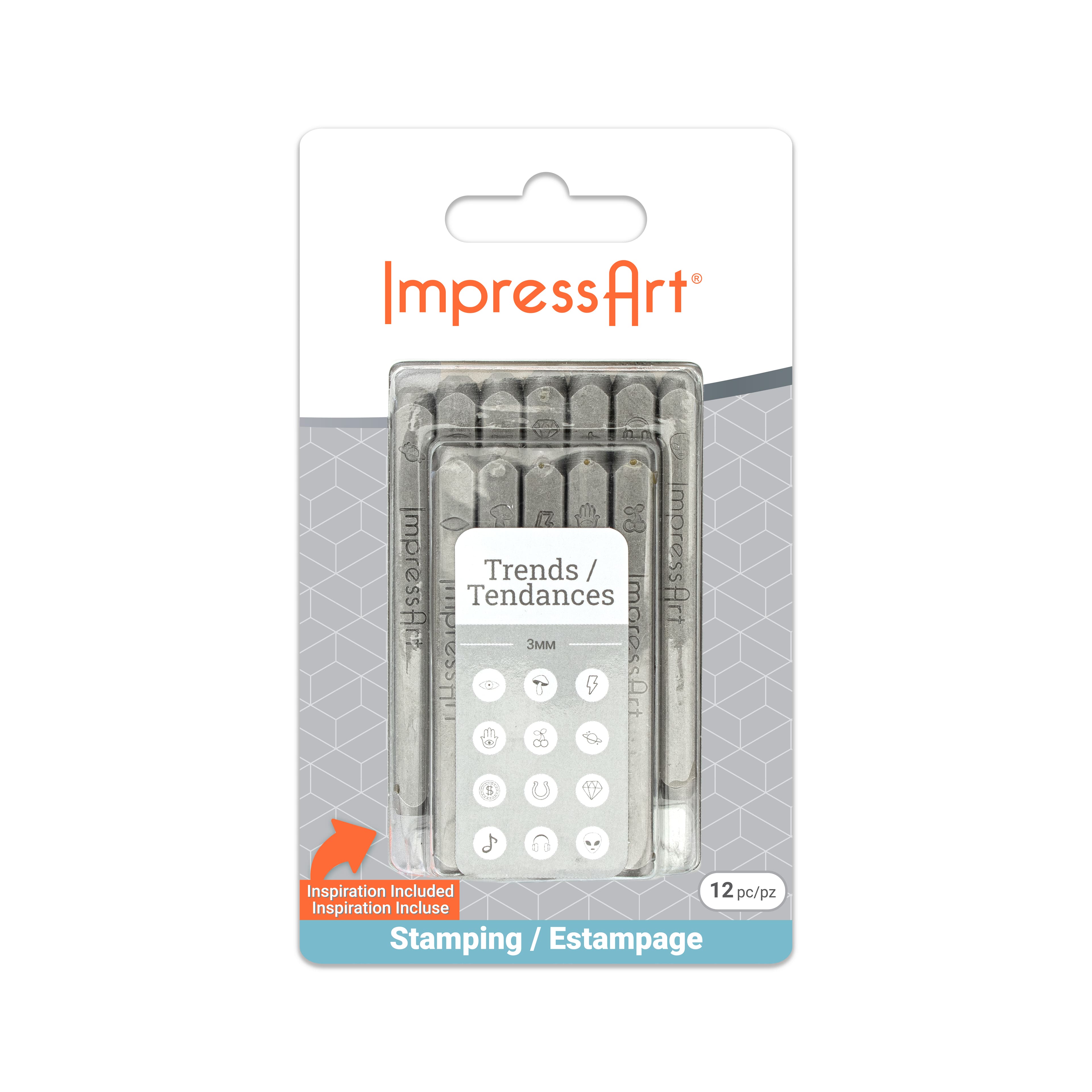 ImpressArt&#xAE; 3mm Trends Metal Stamps Pack