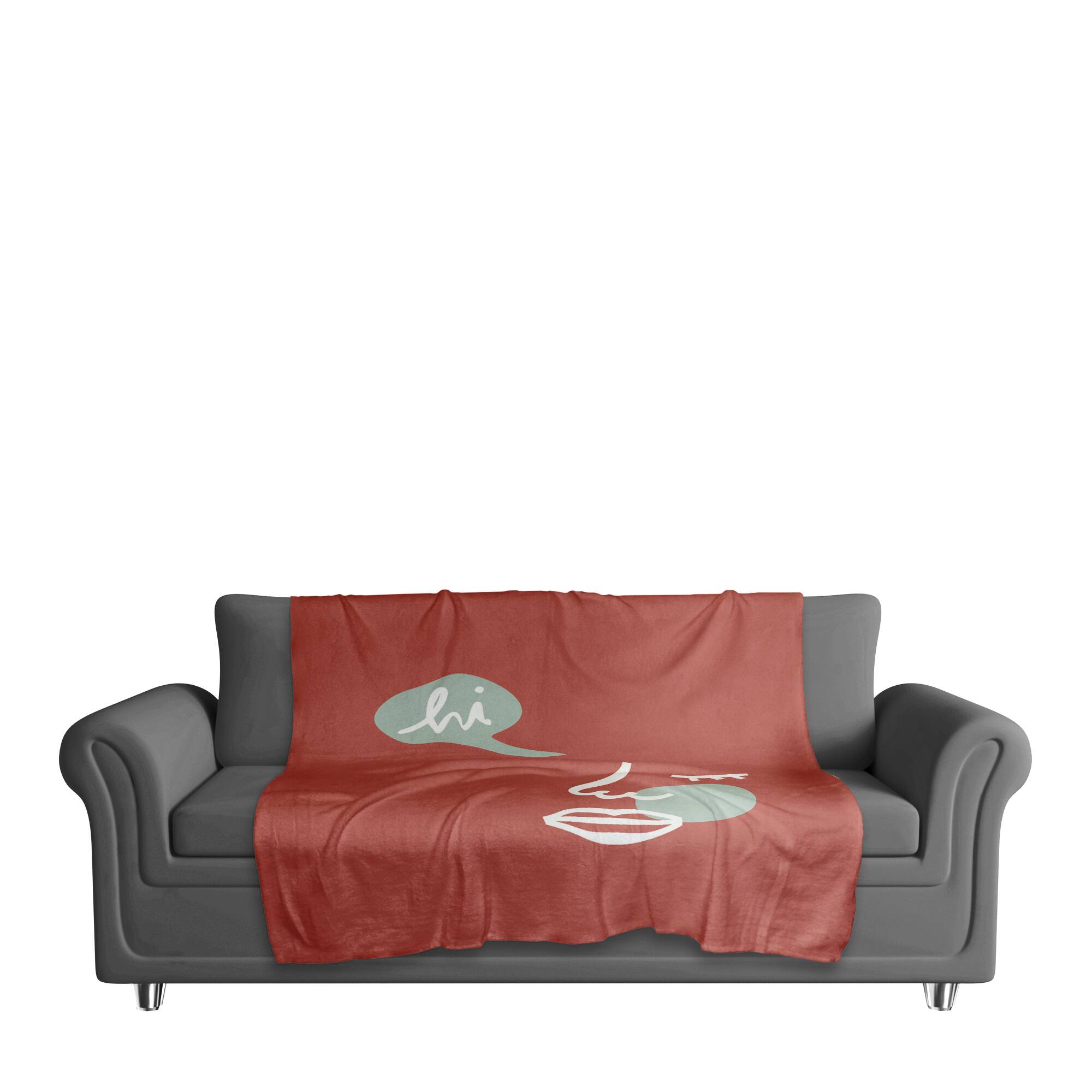 Hi Abstract Figure 50&#x22; x 60&#x22; Coral Fleece Blanket