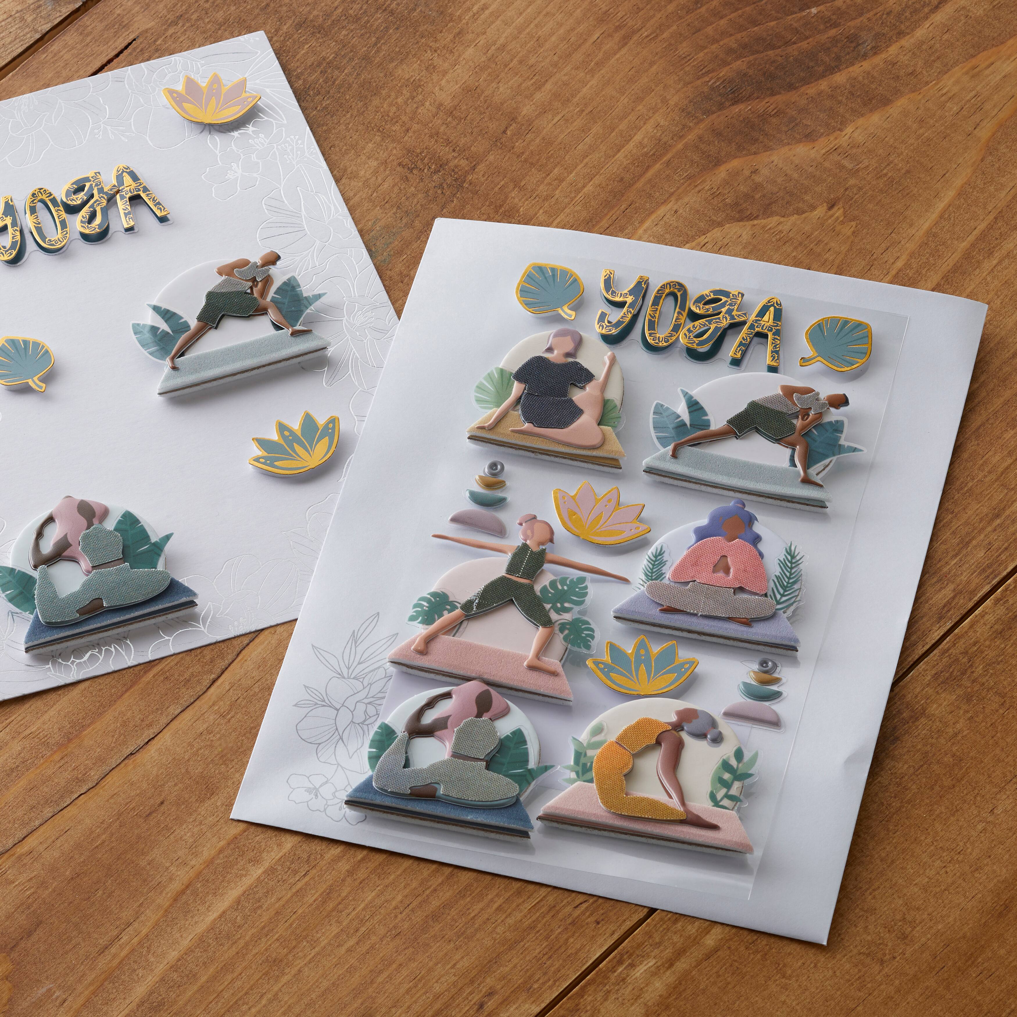 12 Pack: Yoga Dimensional Stickers by Recollections&#x2122;