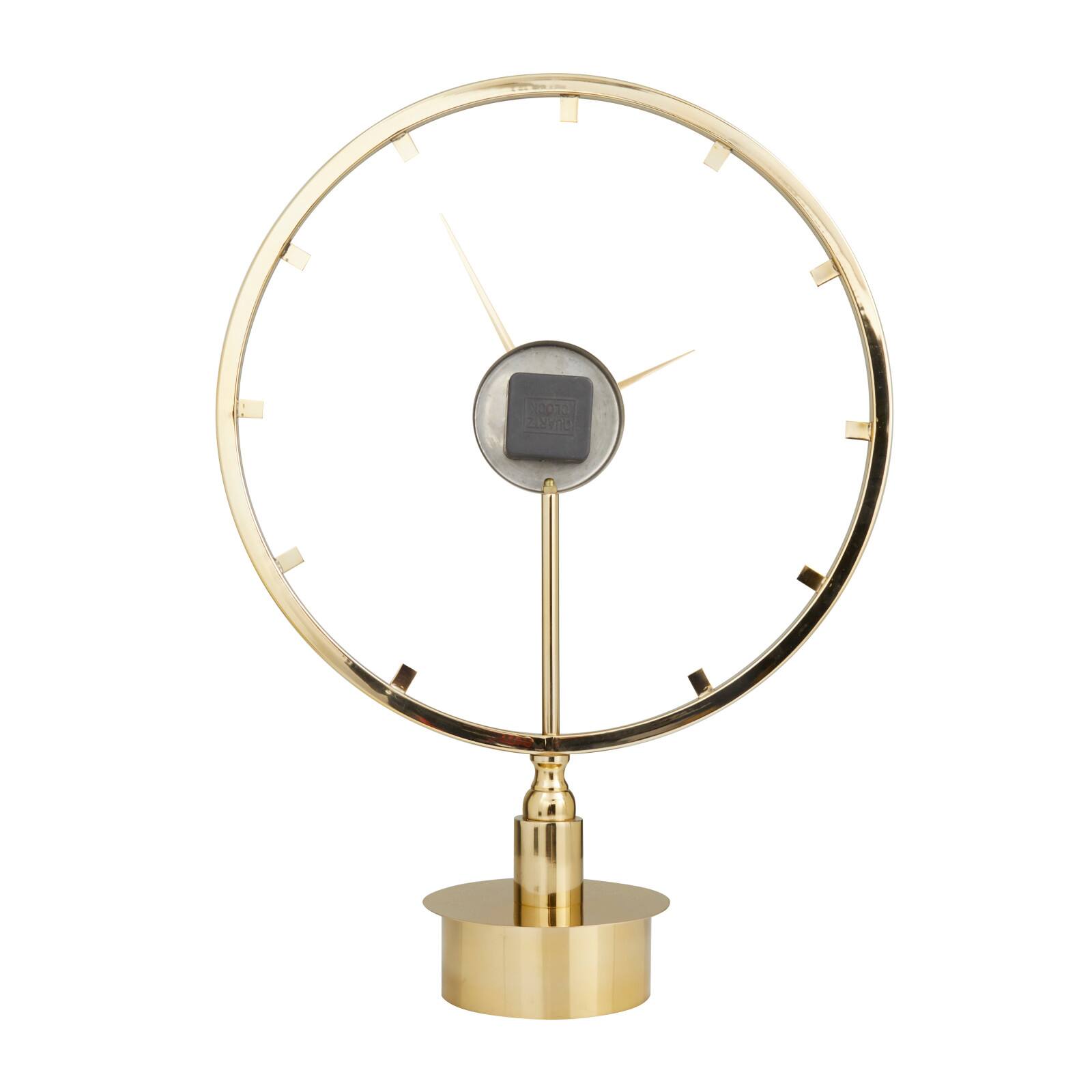 Gold Modern Abstract Clock, 19&#x22; x 7&#x22; x 25&#x22;