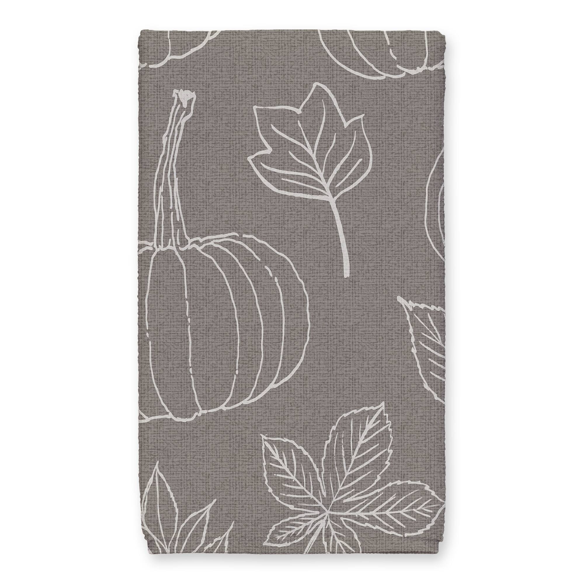 Count Your Blessings Gray Pumpkin Tea Towel Set