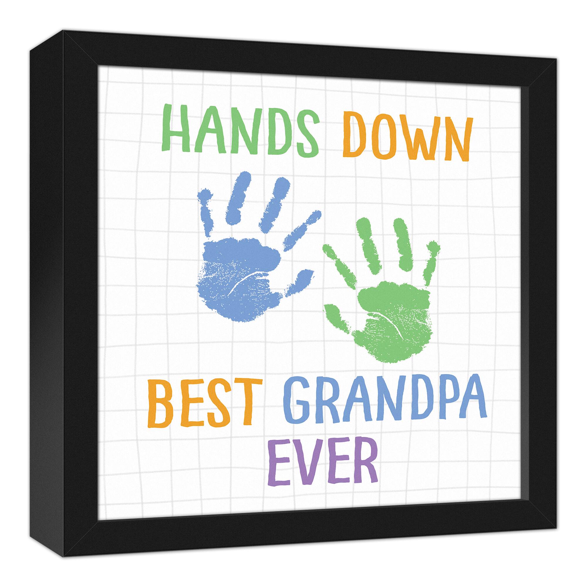 Hands Down Best Grandpa Black Framed Canvas