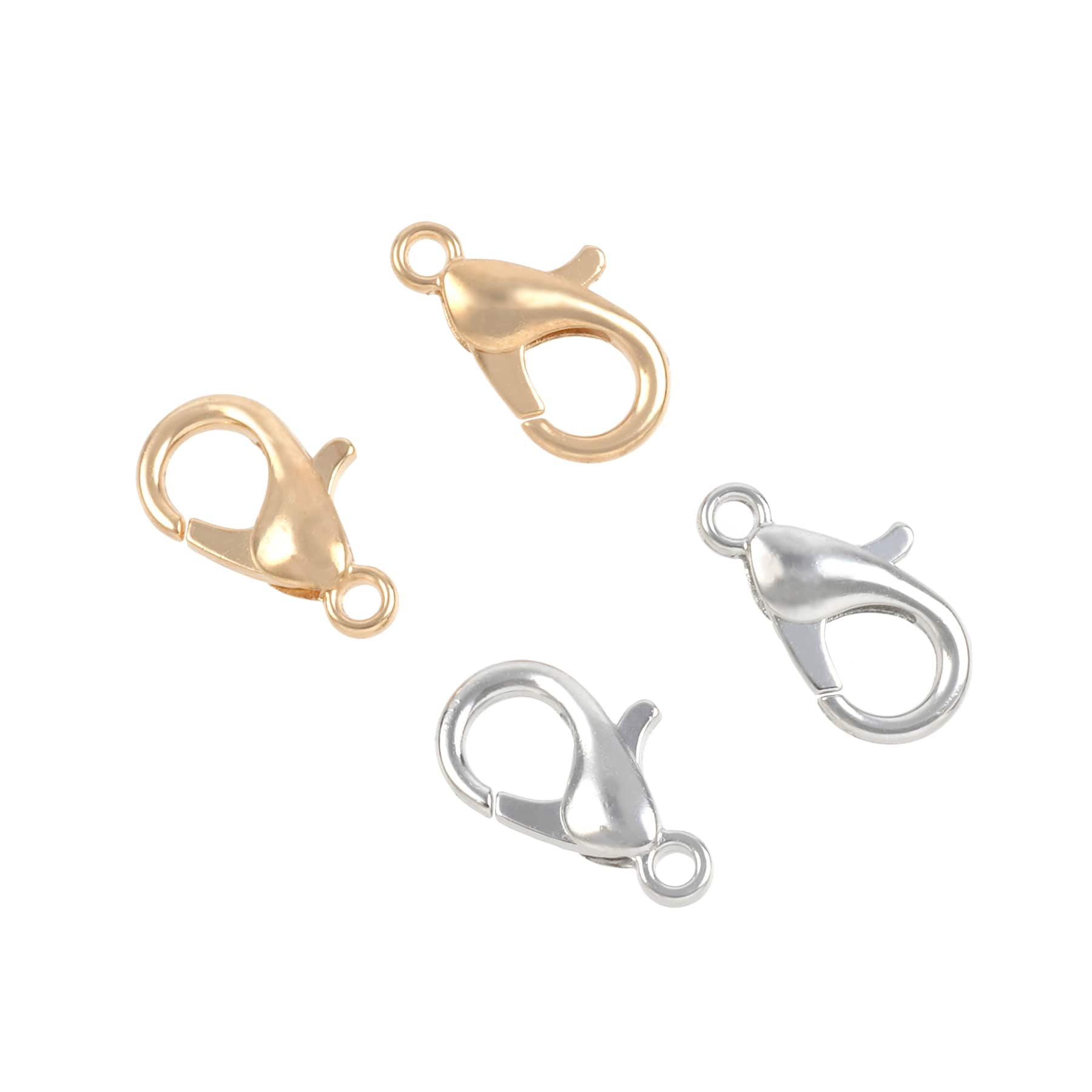 12 Packs: 20 ct. (240 total) Silver & Gold Lobster Claw Clasps by  Creatology™