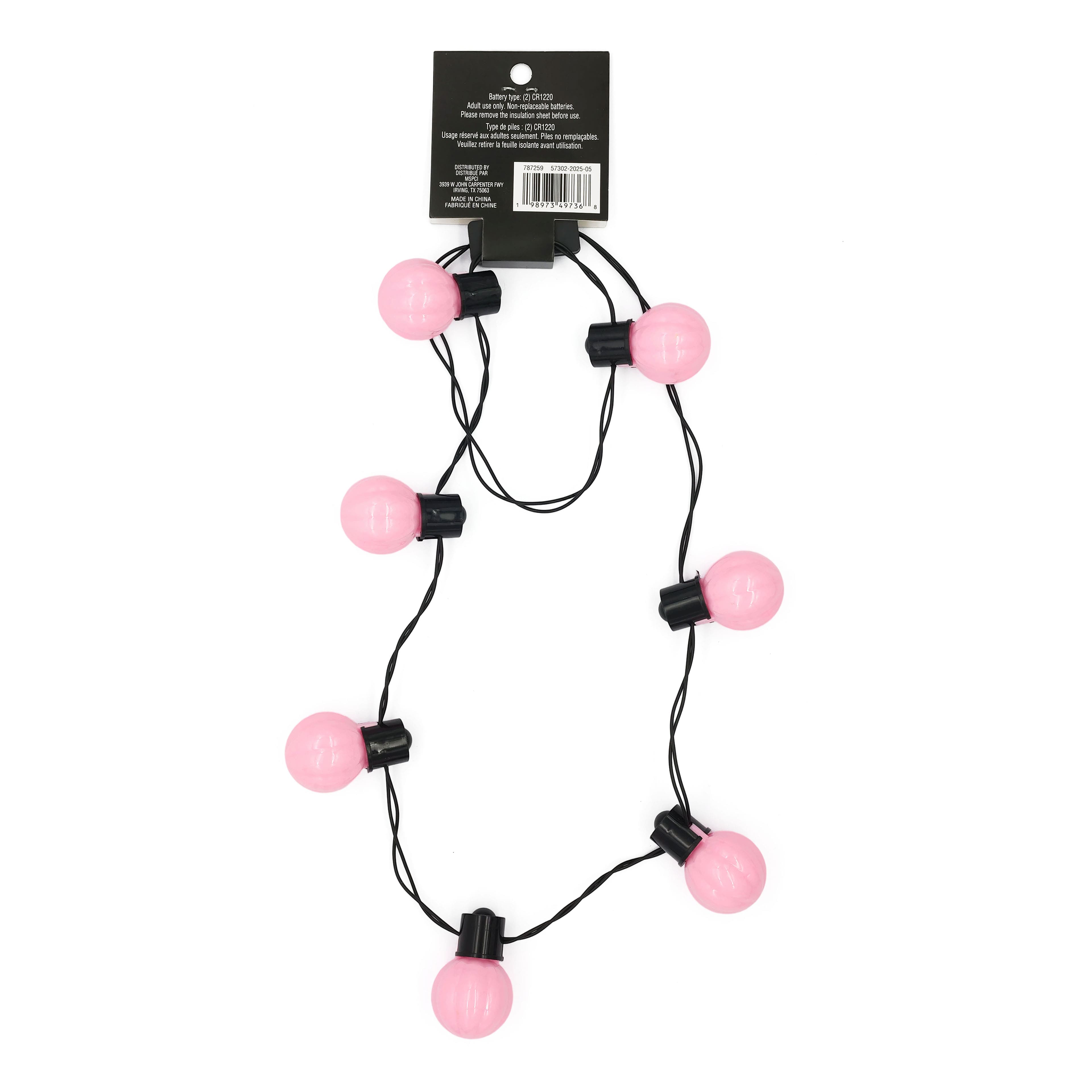 Pink Jack-o&#x27;-Lantern Light-Up Necklace by Celebrate It&#x2122;