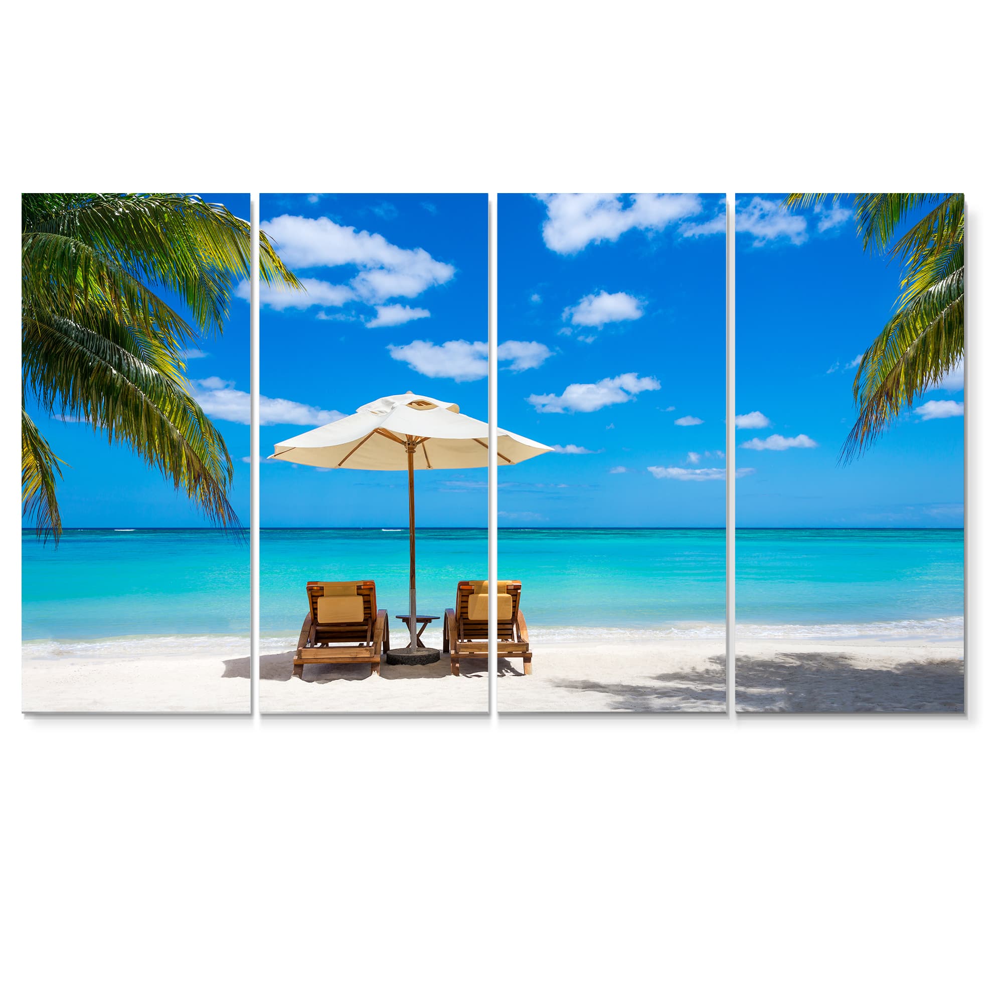 Designart - Turquoise Beach with Chairs