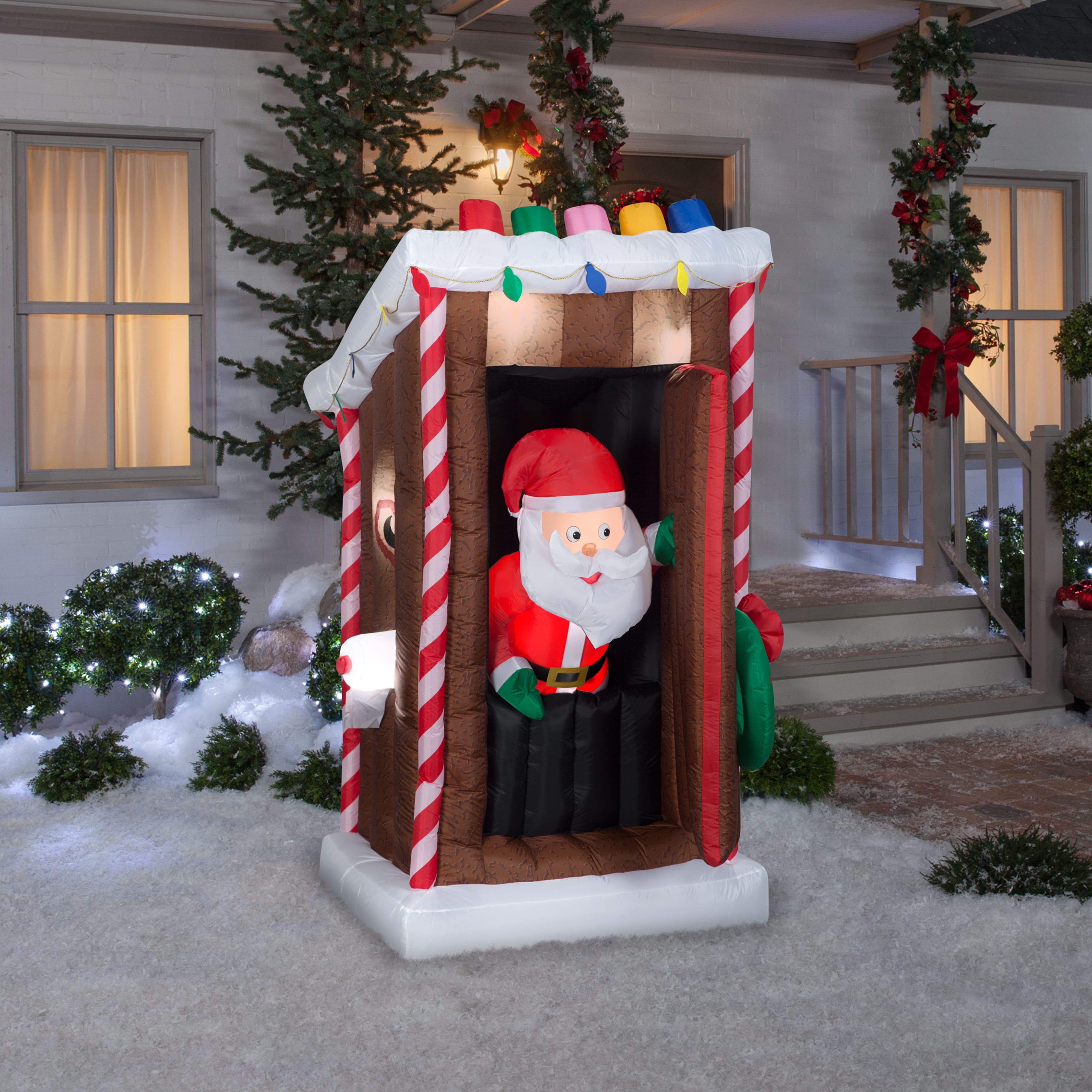 6ft. Animated Airblown® Inflatable Christmas Santa's Outhouse