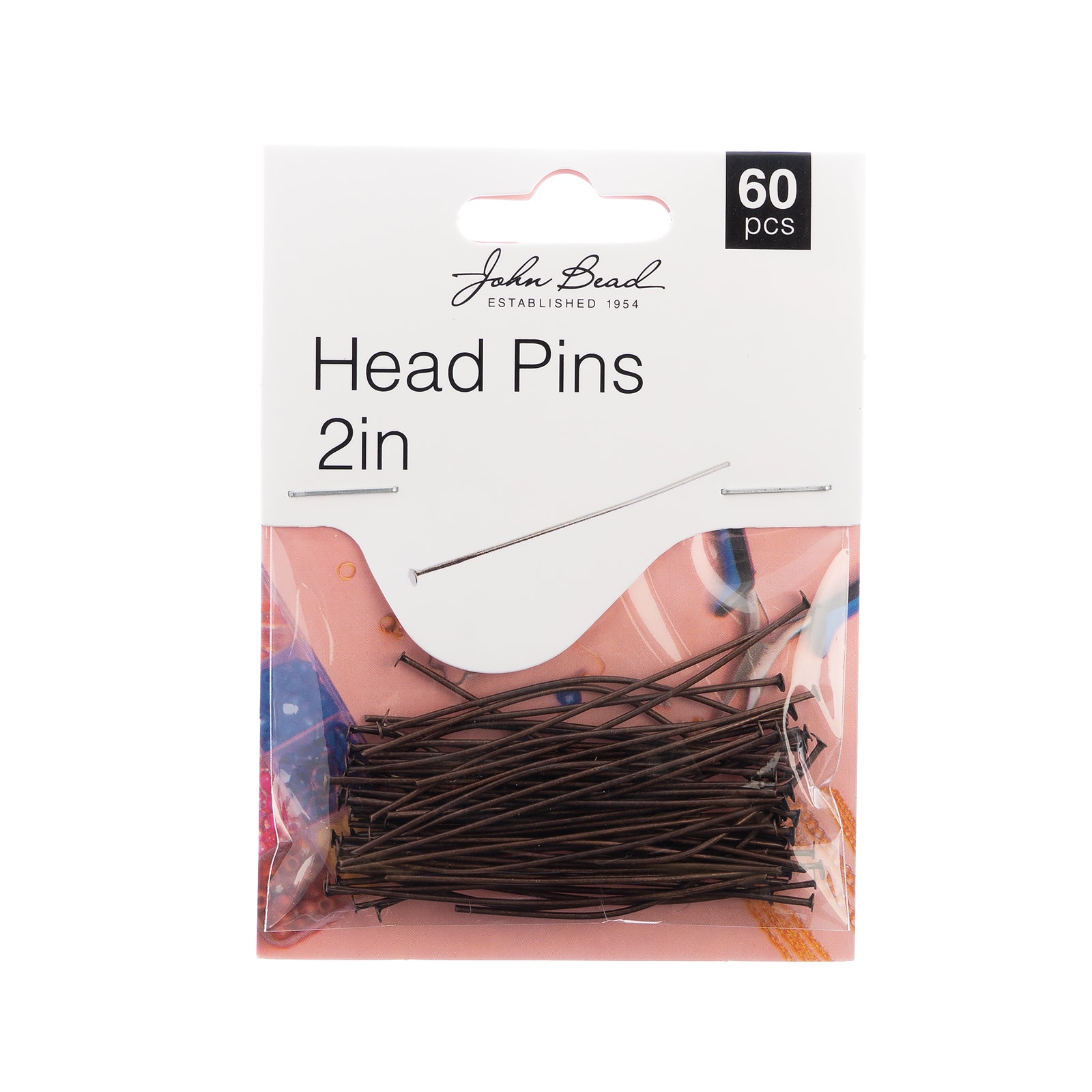 John Bead Must Have Findings 2" Head Pins, 60ct.