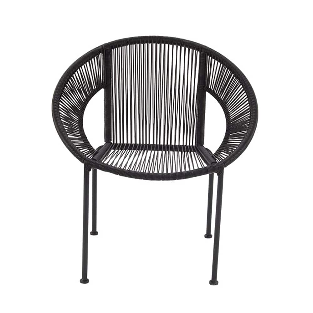 black plastic outdoor chairs