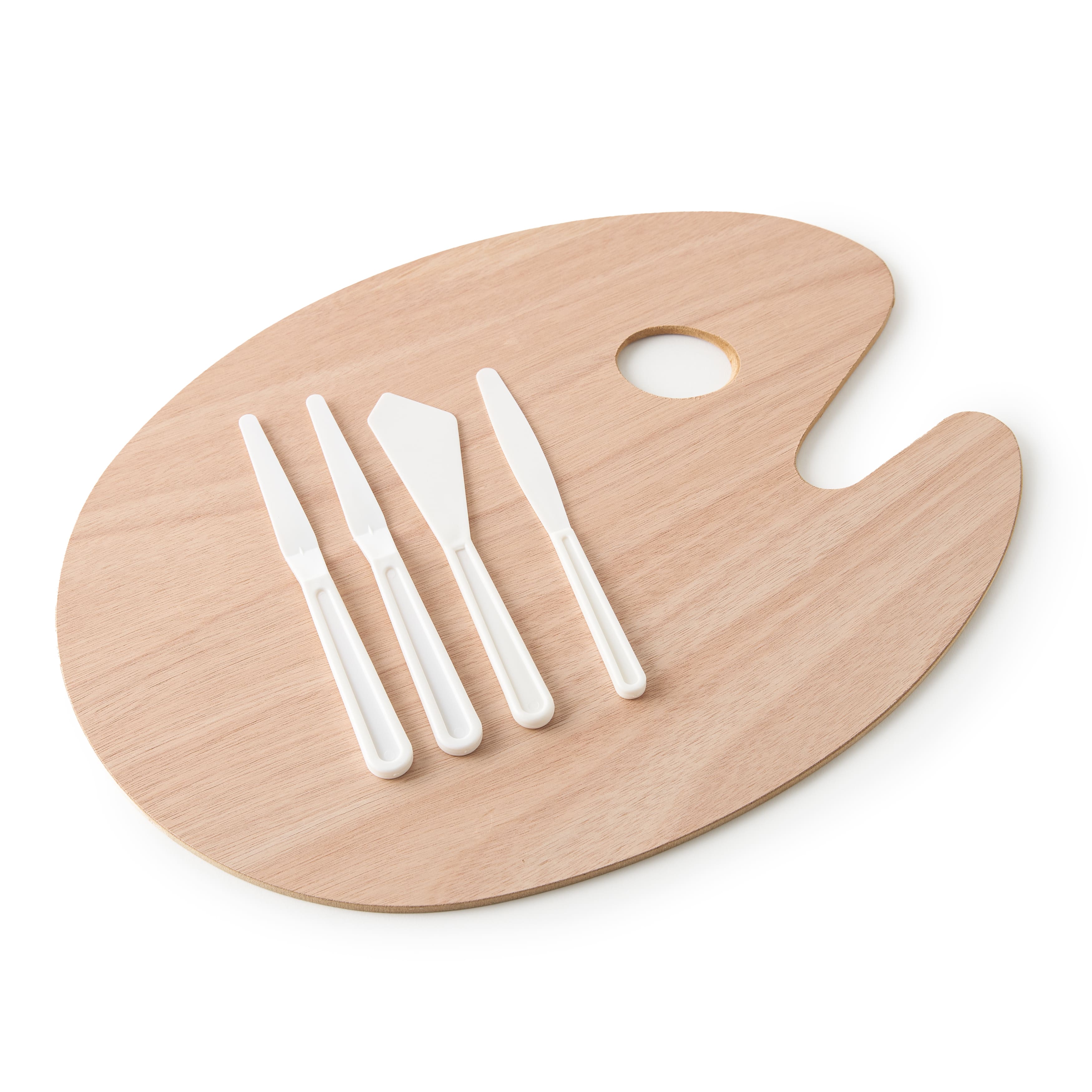 12 Pack: Oval Wooden Palette with Knives by Artist's Loft