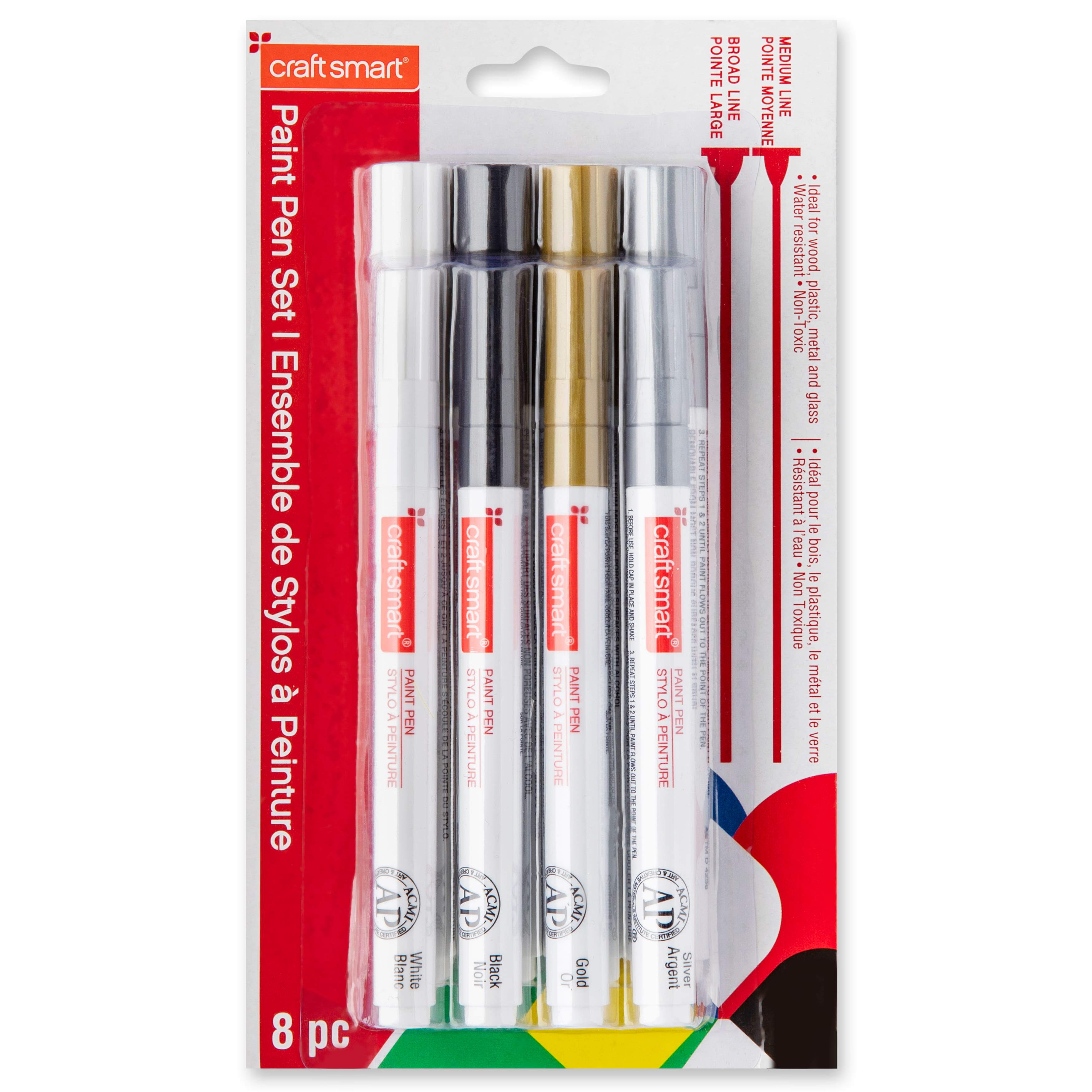 12 Packs: 8 ct. (96 total) Black Tie Paint Pen Set by Craft Smart®
