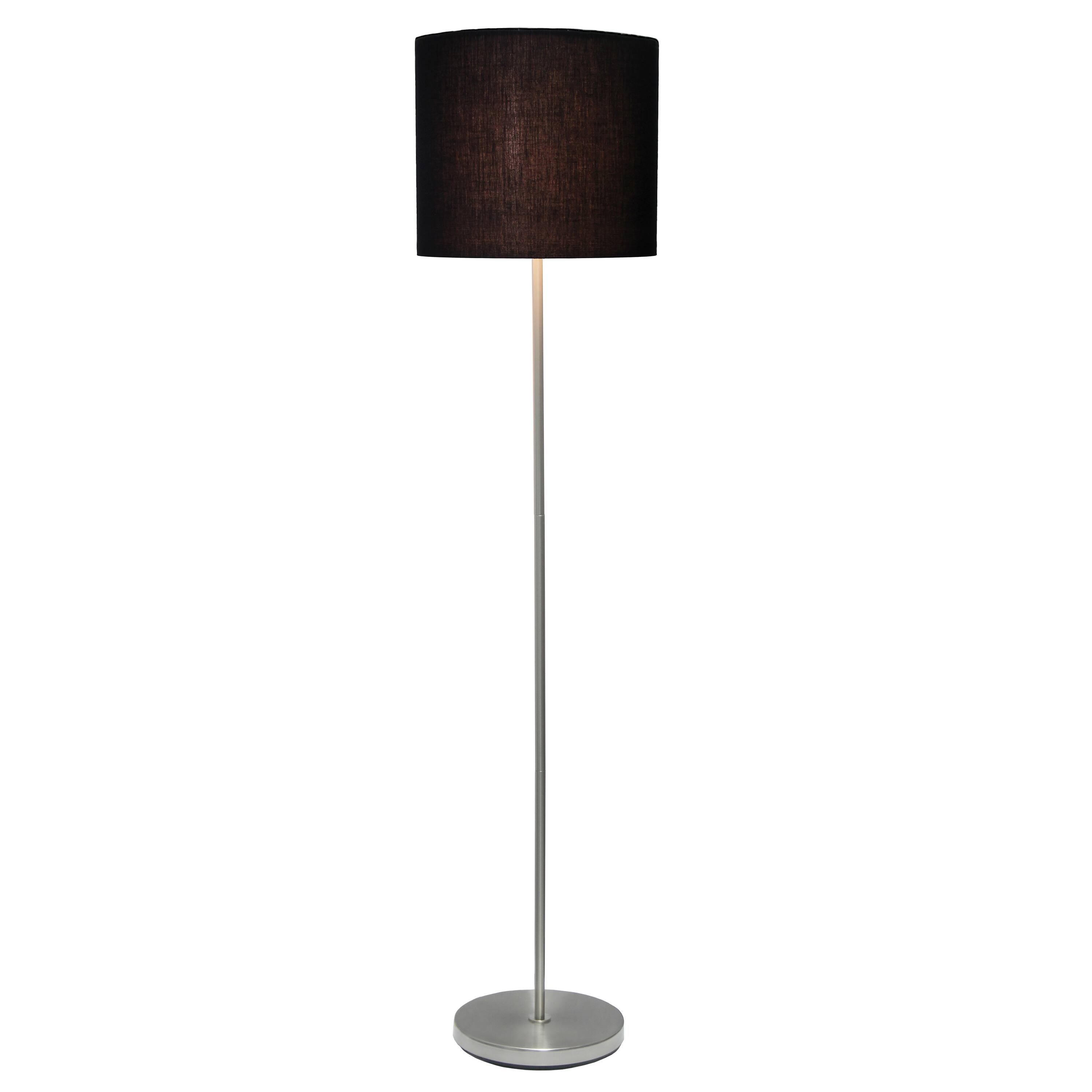 Simple Designs 57&#x22; Brushed Nickel Drum Shade Floor Lamp