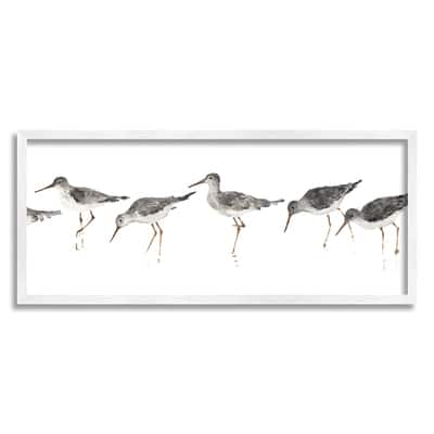 Stupell Industries Beach Bird Sandpipers Painting Wall Art in White ...