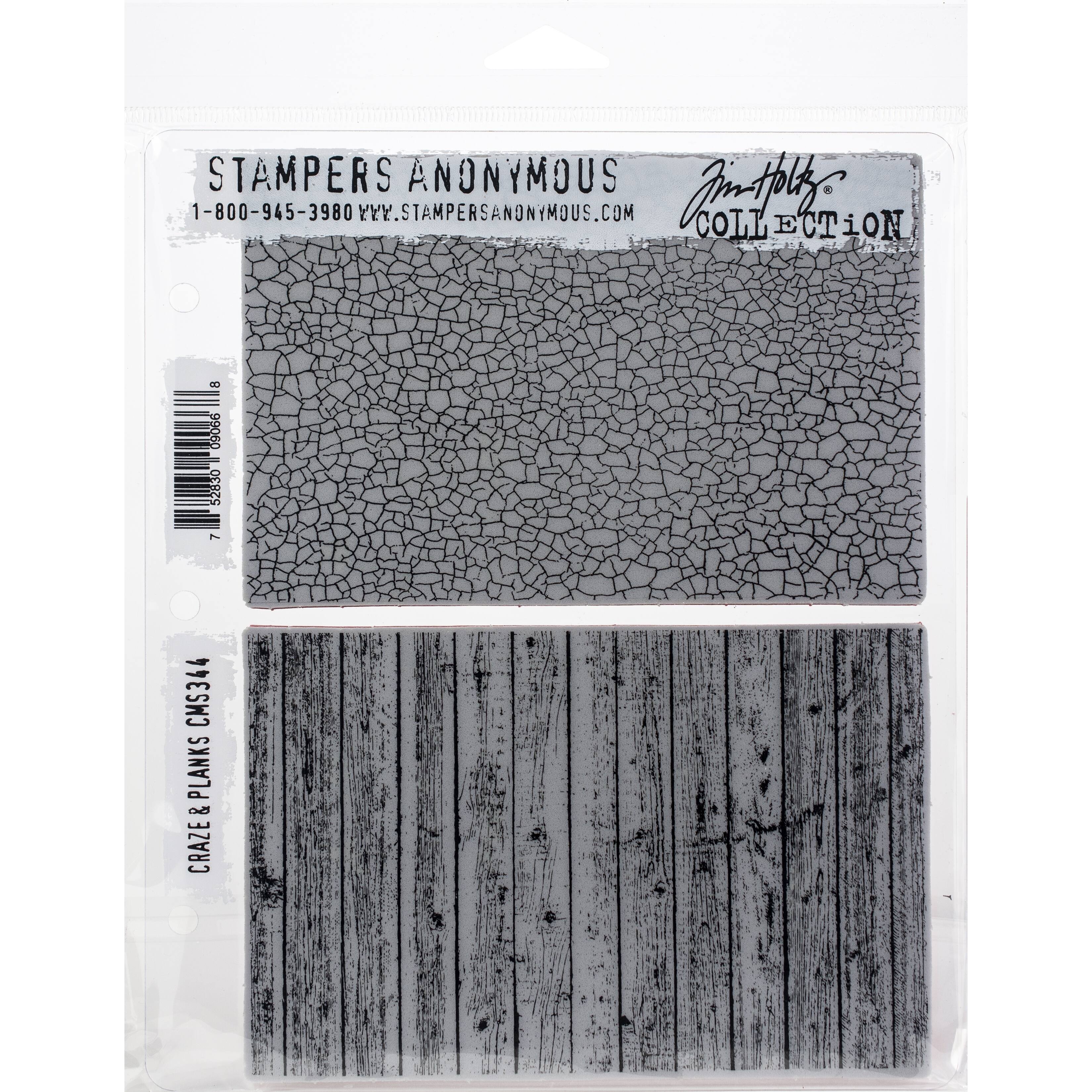 Stampers Anonymous Tim Holtz&#xAE; Craze &#x26; Planks Cling Stamps