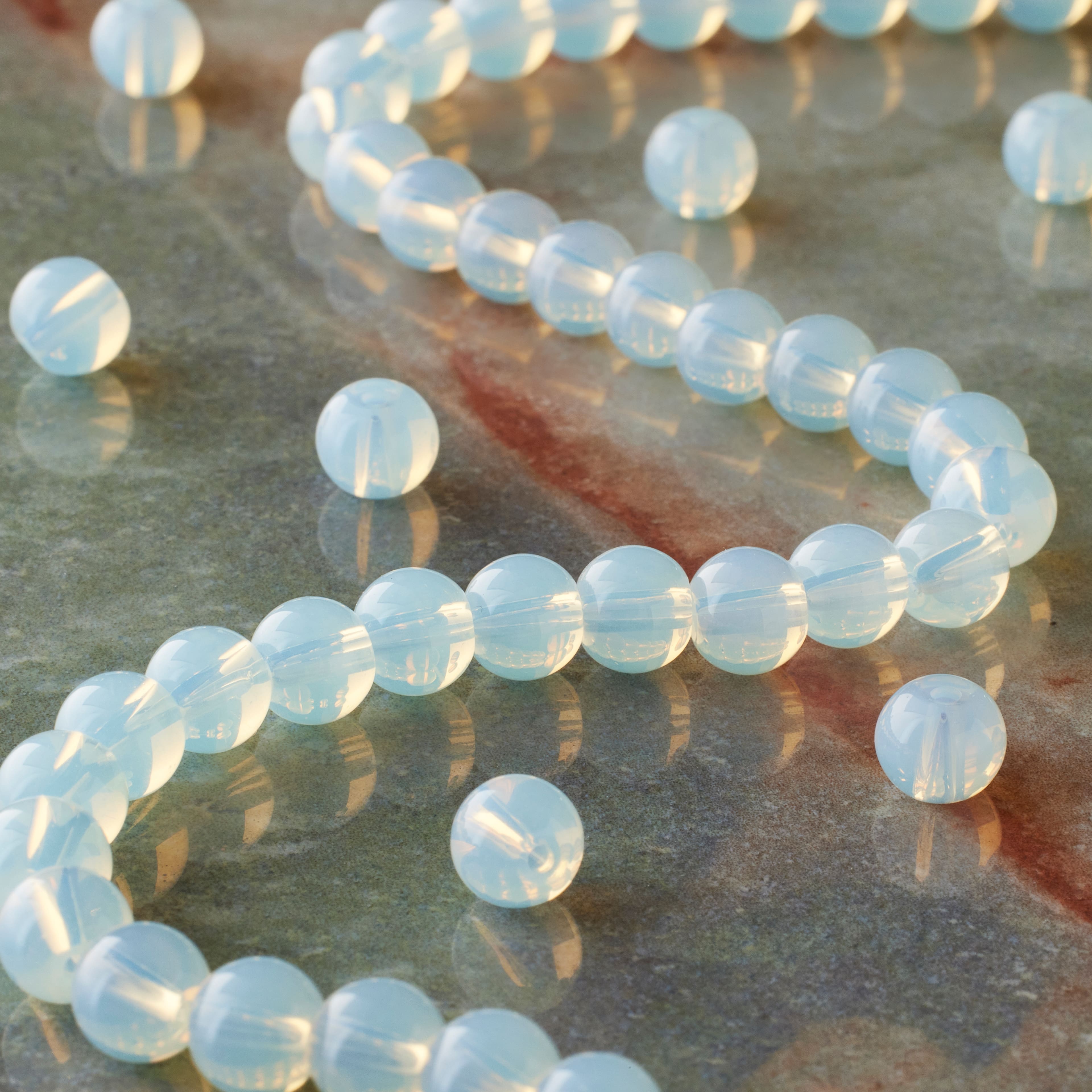 12 Pack: Glass Opal Round Beads by Bead Landing™