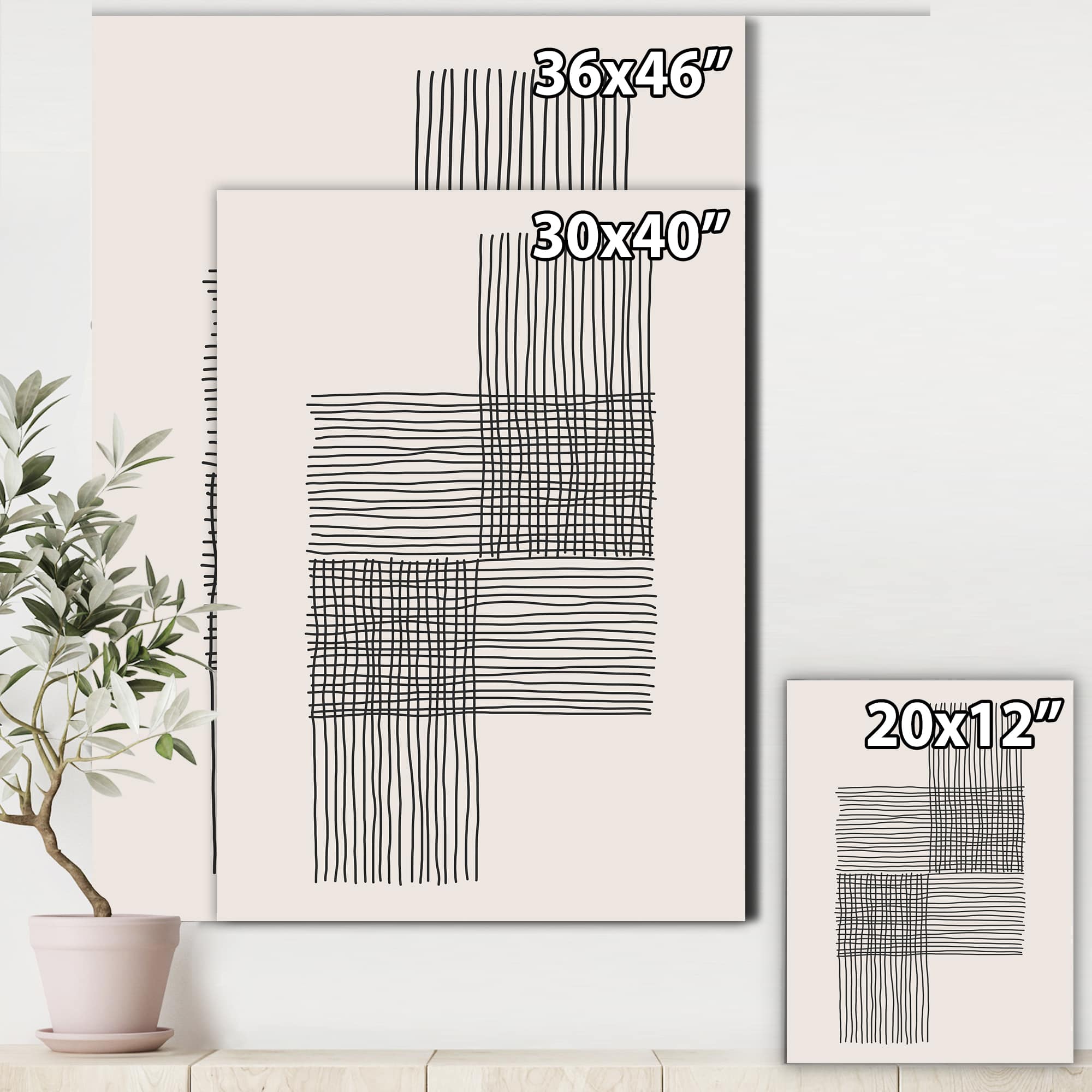 Designart - Minimal Geometric Compostions Of Elementary Forms XIX - Modern Canvas Wall Art Print