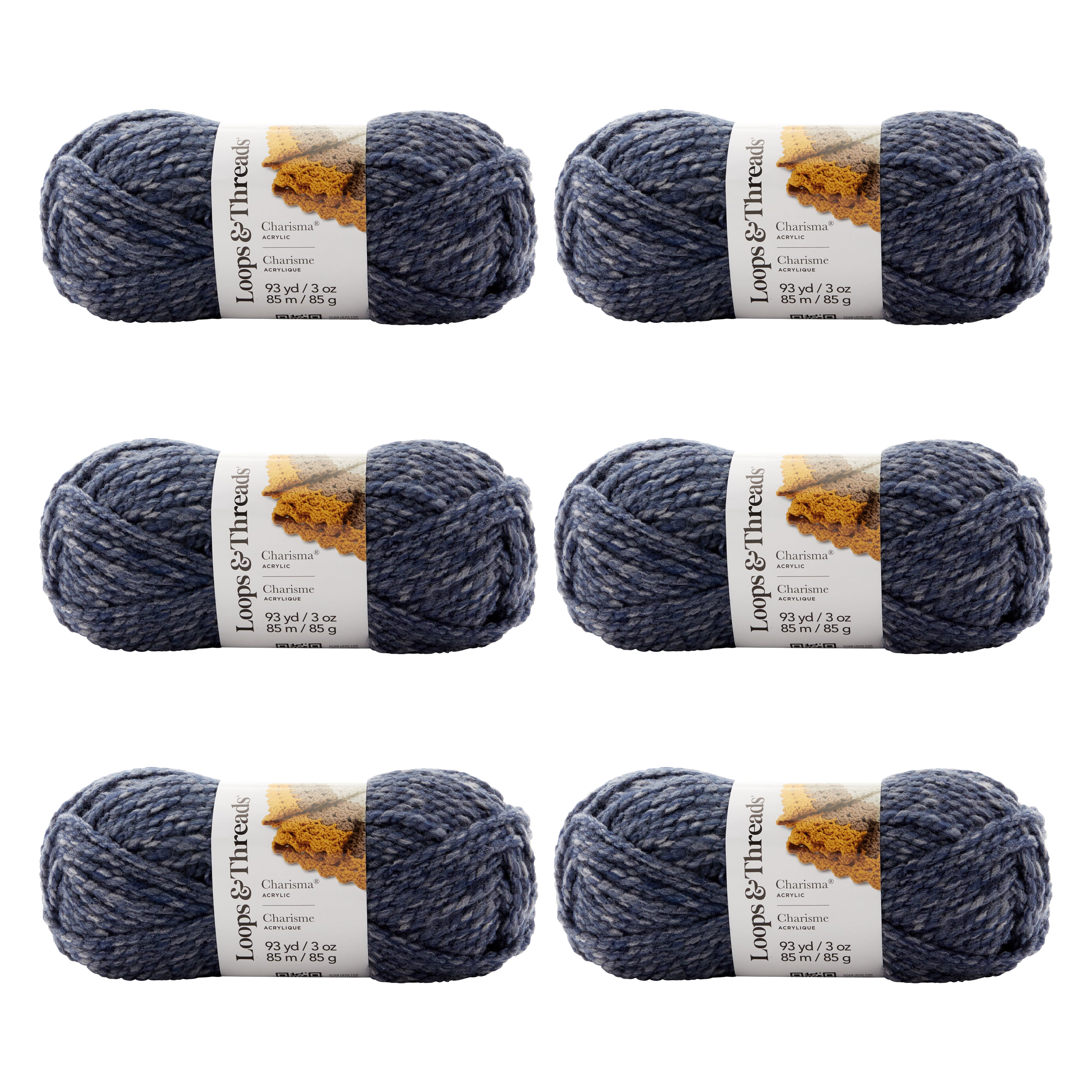 6 Pack: Charisma&#x2122; Heather Yarn by Loops &#x26; Threads&#xAE; 