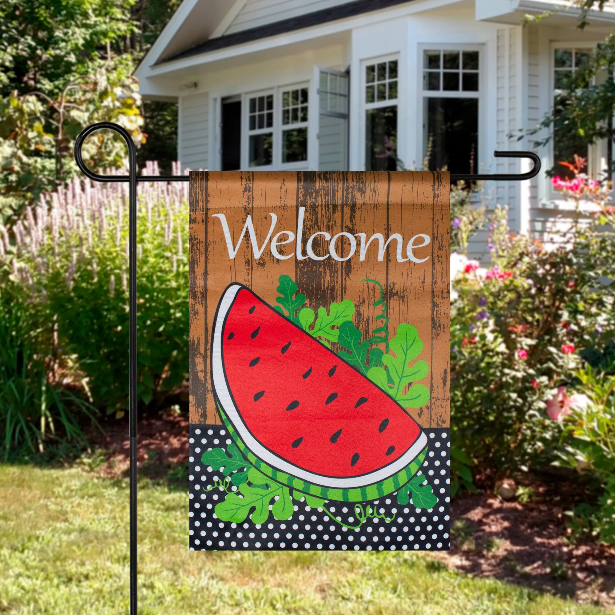 Welcome Watermelon Slice Spring Outdoor Garden Flag