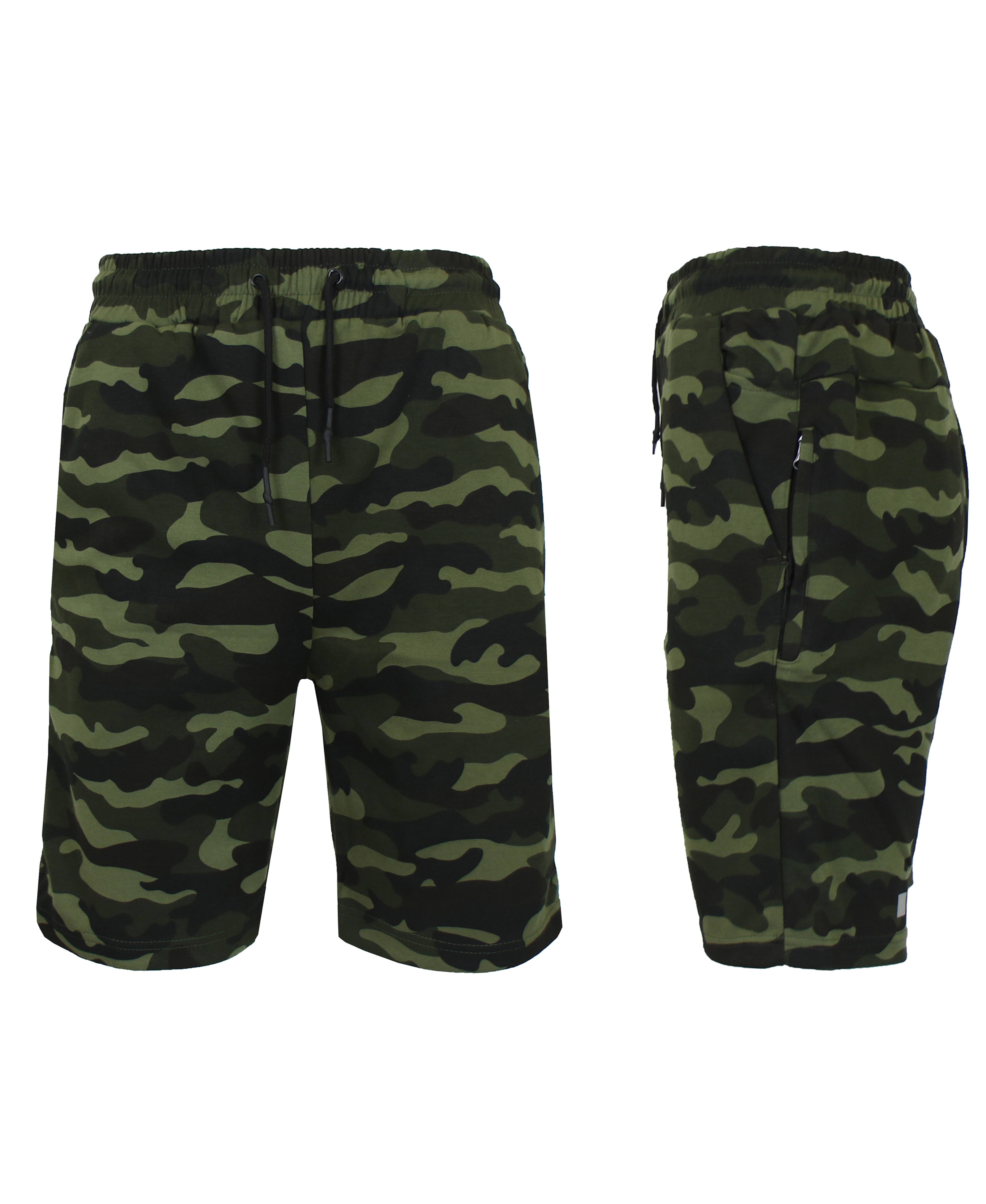 Galaxy By Harvic Men's Tech Fleece Jogger Sweat Lounge Shorts with Long Zipper Side Pocket