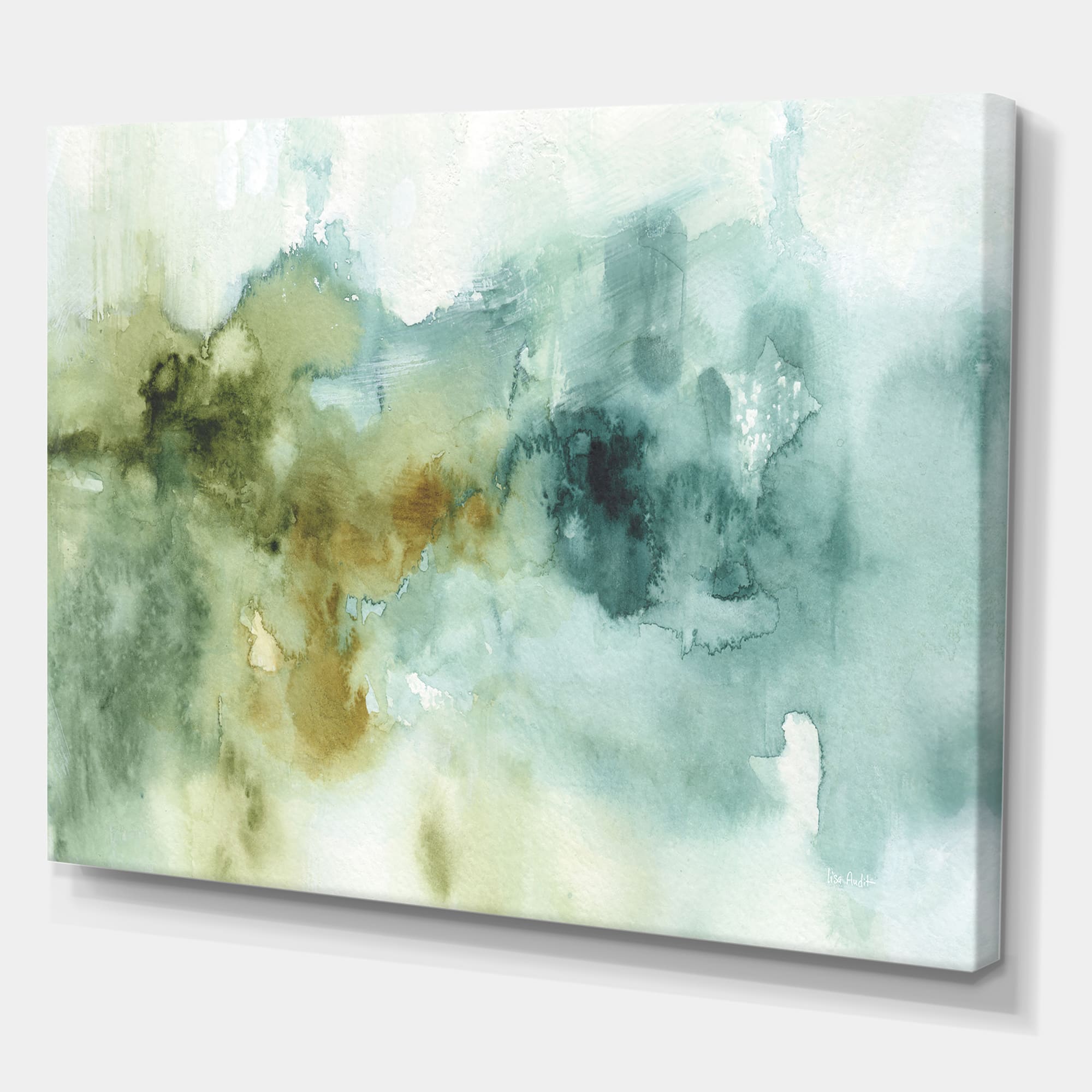 Designart - Abstract Watercolor Green House - Modern & Contemporary Canvas Art