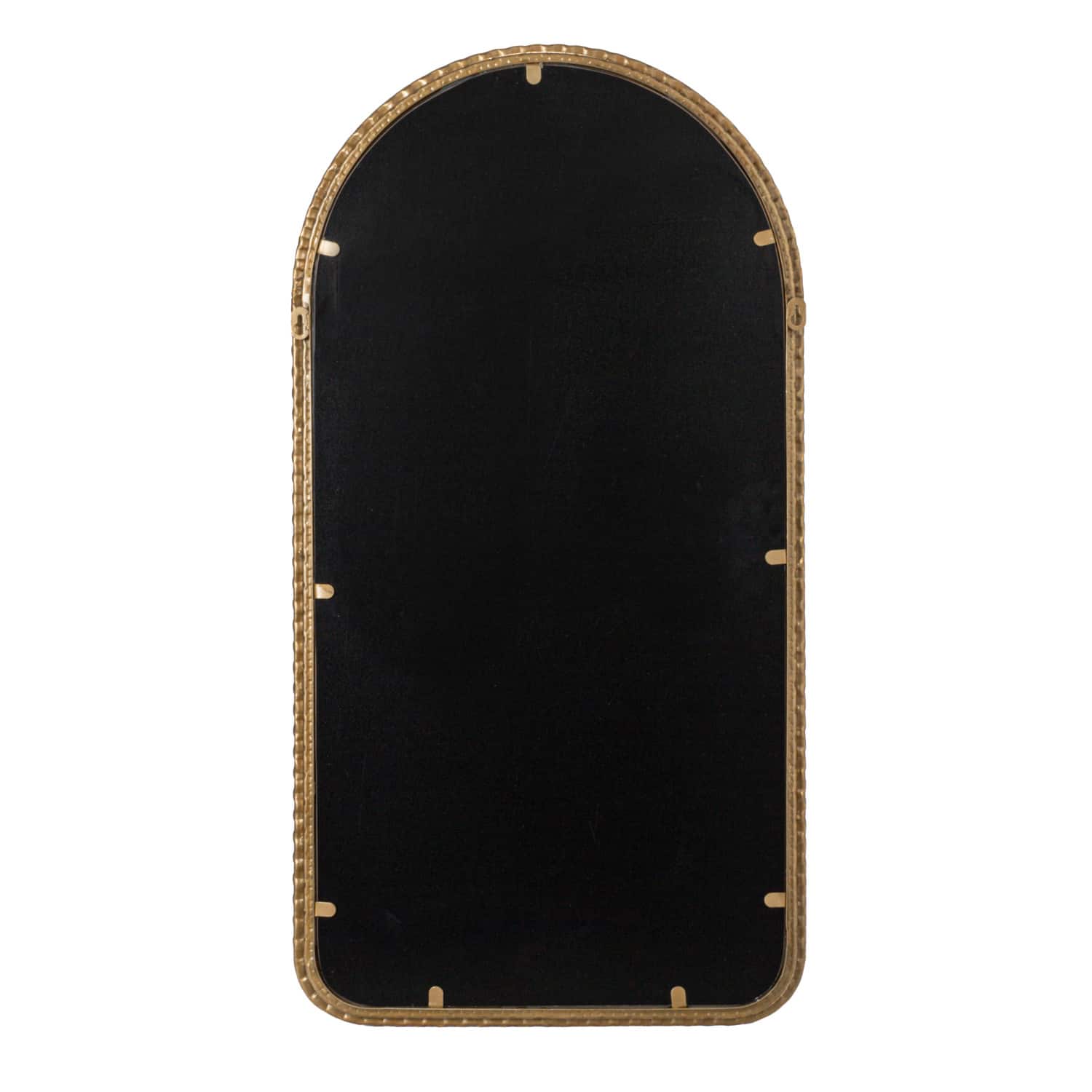Hello Honey&#xAE; 33&#x22; Gold Decorative Arched Metal Wall Mirror