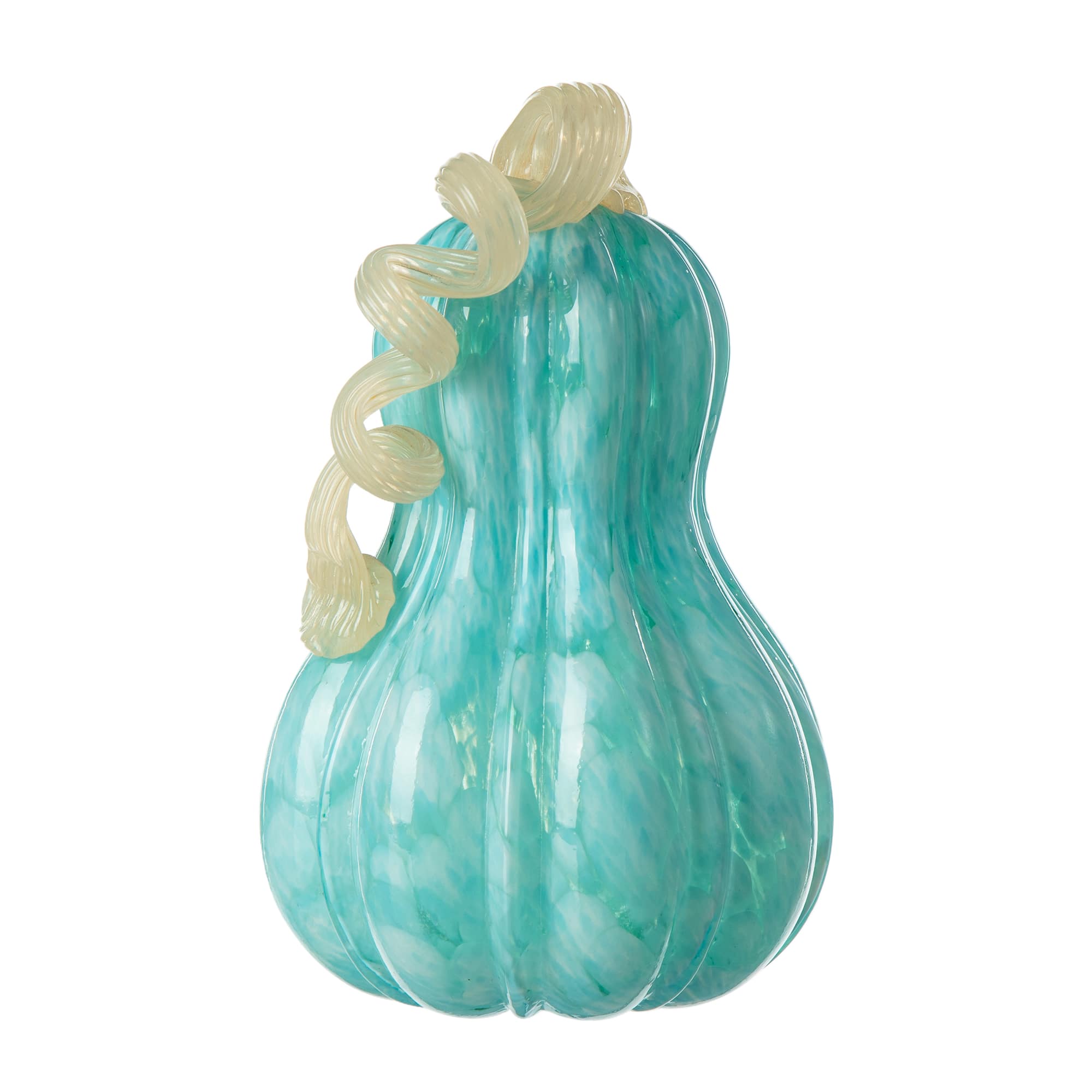 Glitzhome® 8.5" Fall Turquoise Glass Gourd