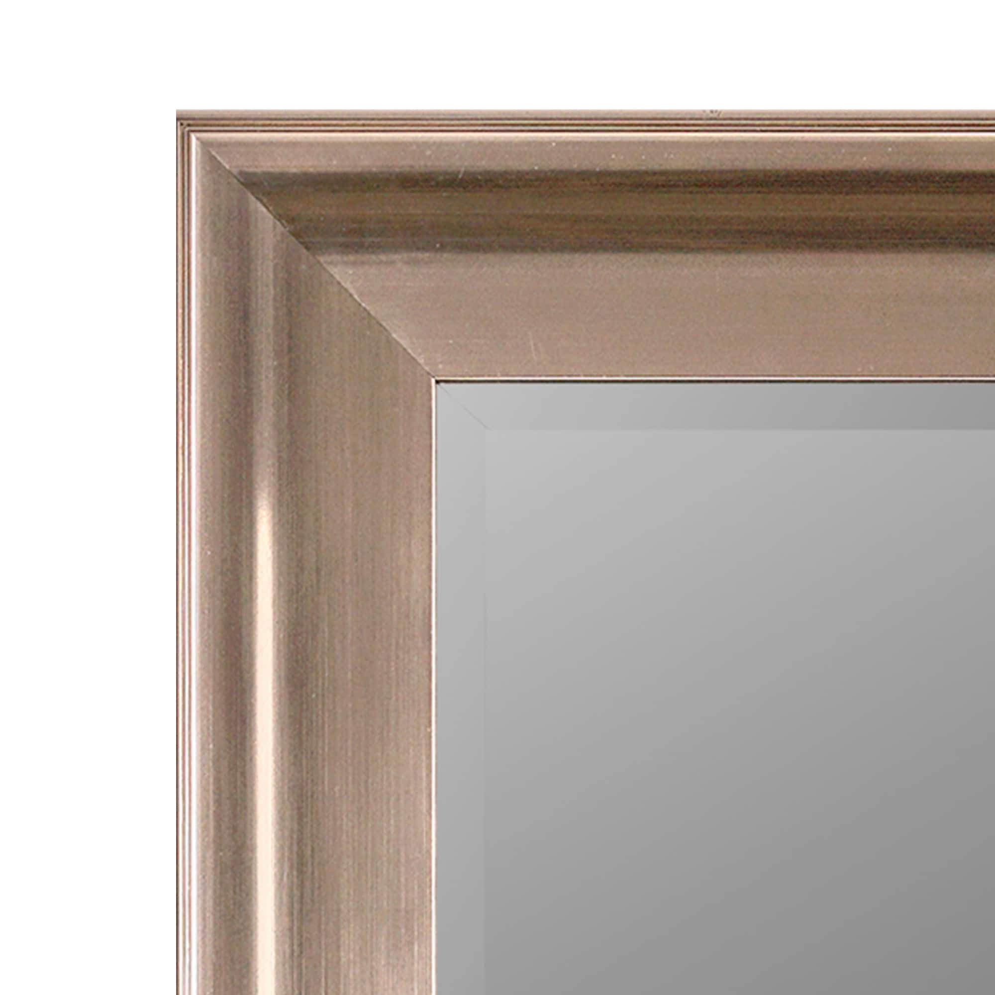 Head West Traditional Brushed Nickel Framed Wall Vanity Mirror - 24" x 30"