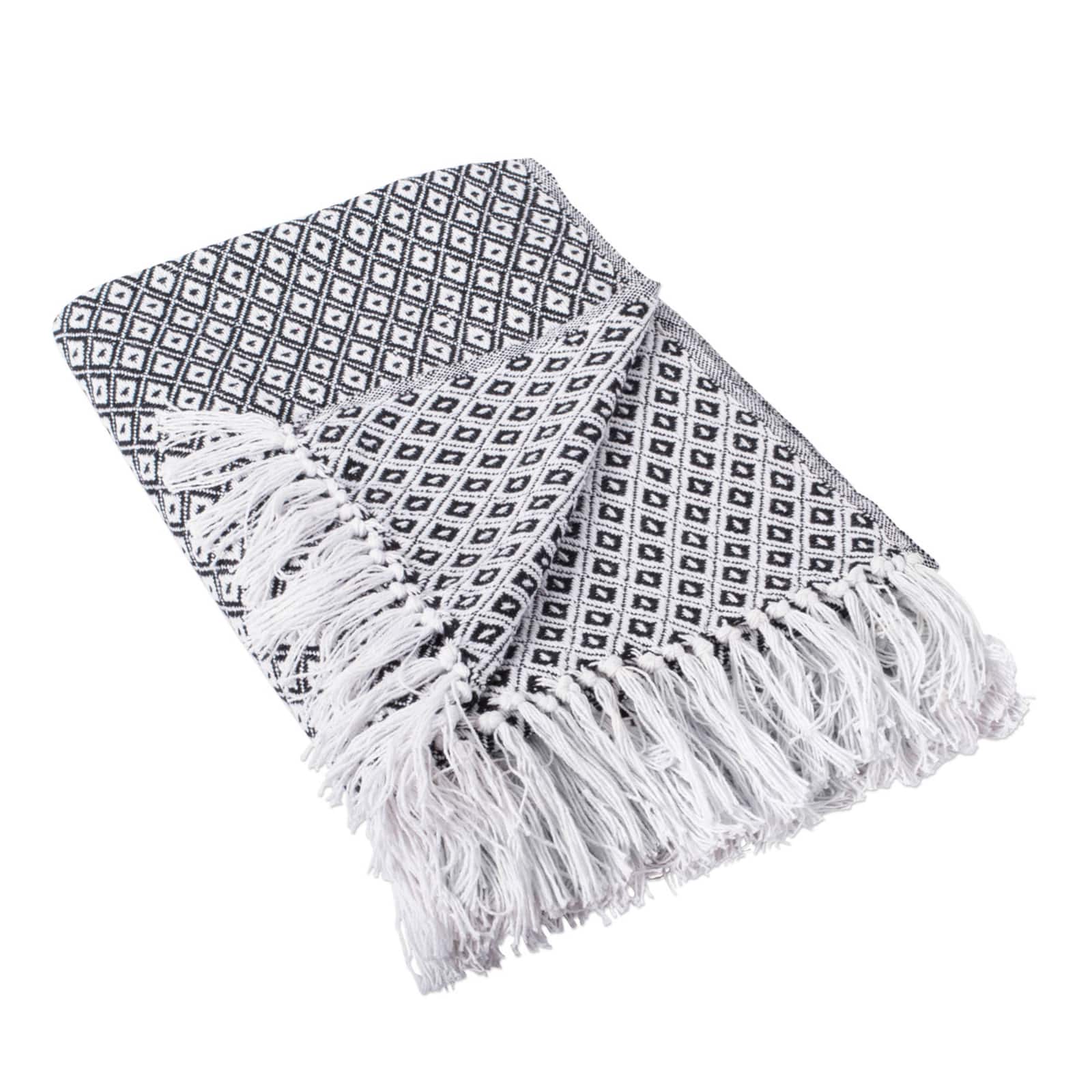 Black Mini Diamond Throw