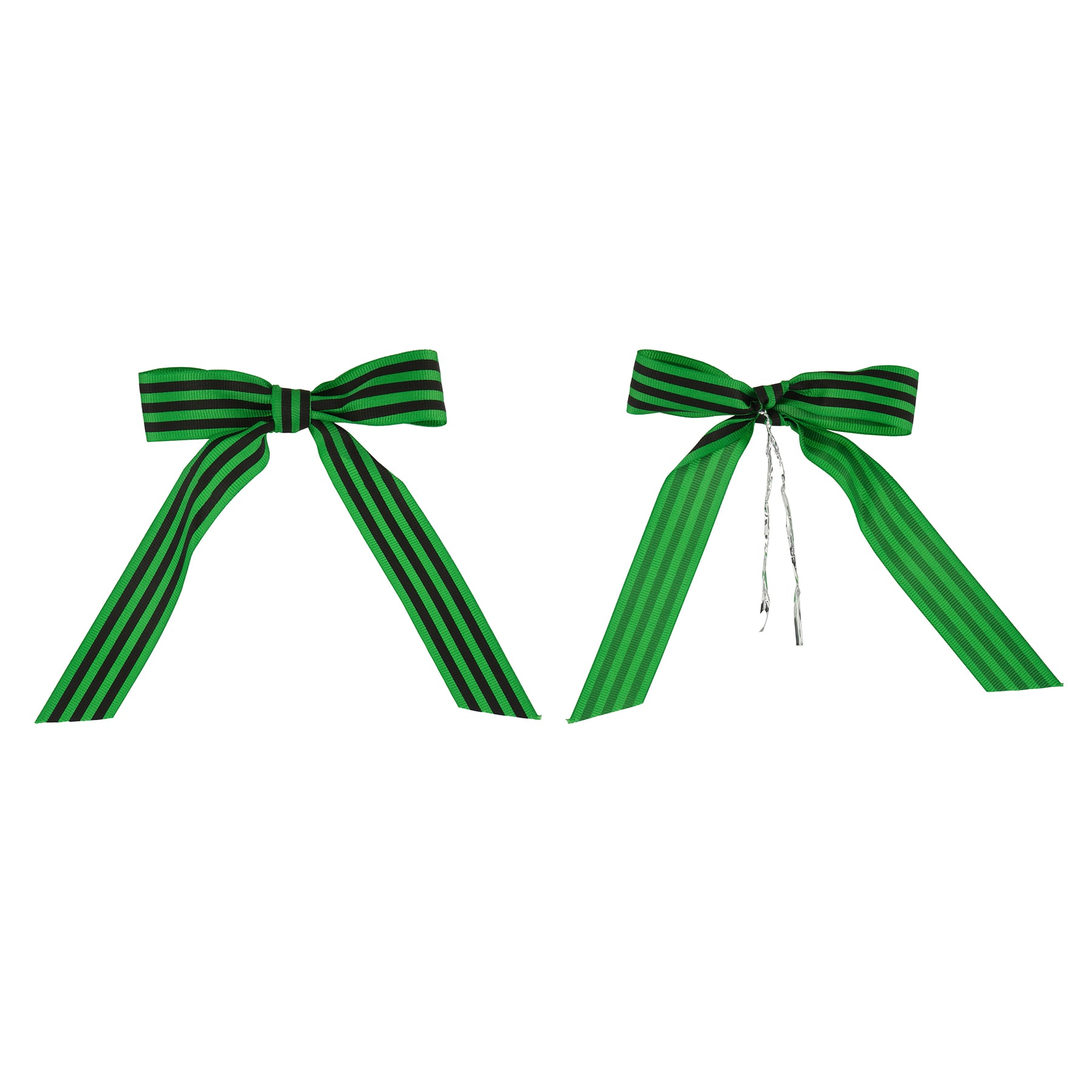 6&#x22; Green &#x26; Black Striped Bows, 6ct. by Celebrate It&#x2122;