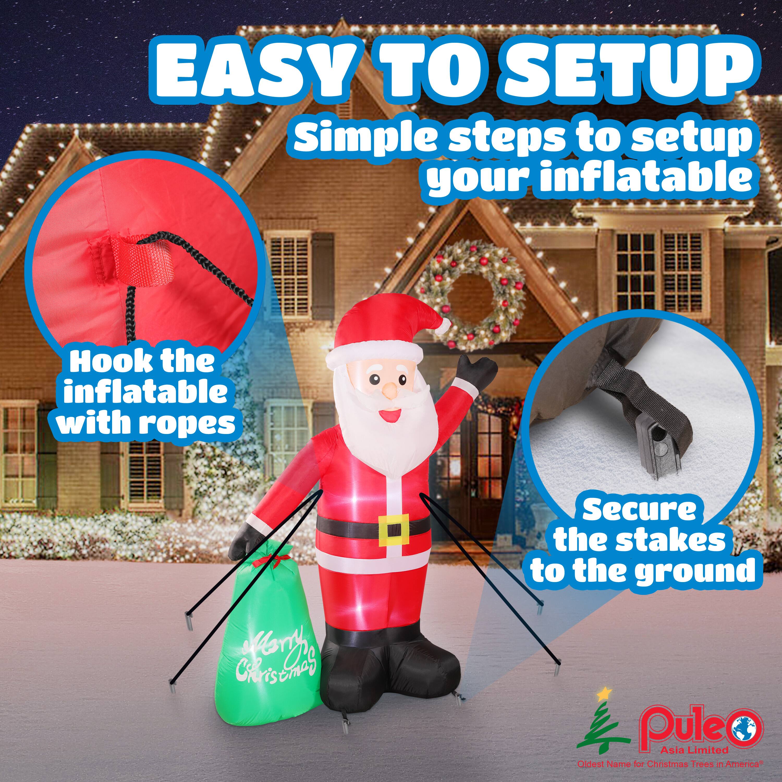 6ft. Inflatable Christmas Santa with Warm White LED Lights