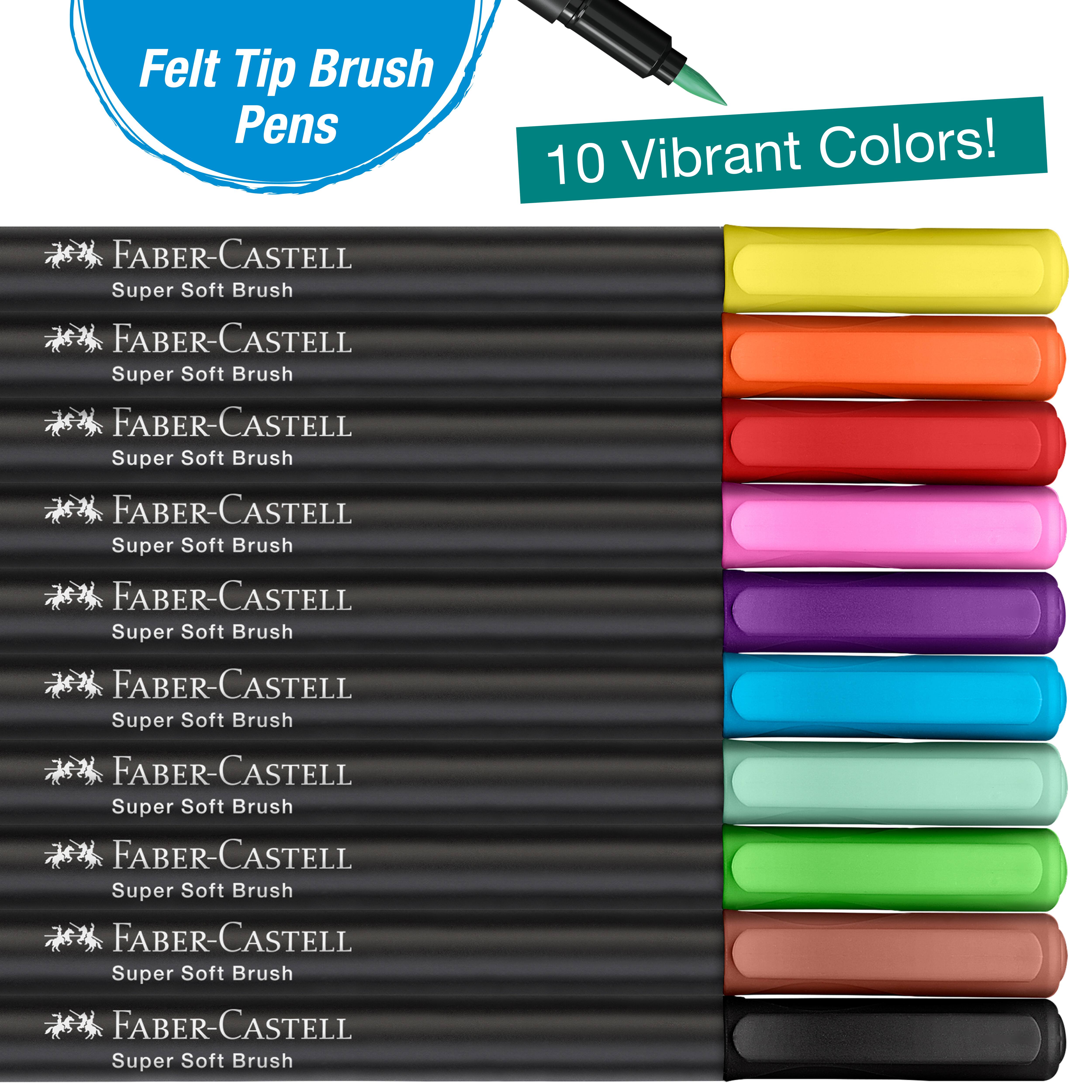 Faber-Castell® 10 Colour Black Edition Felt Tip Brush Pens