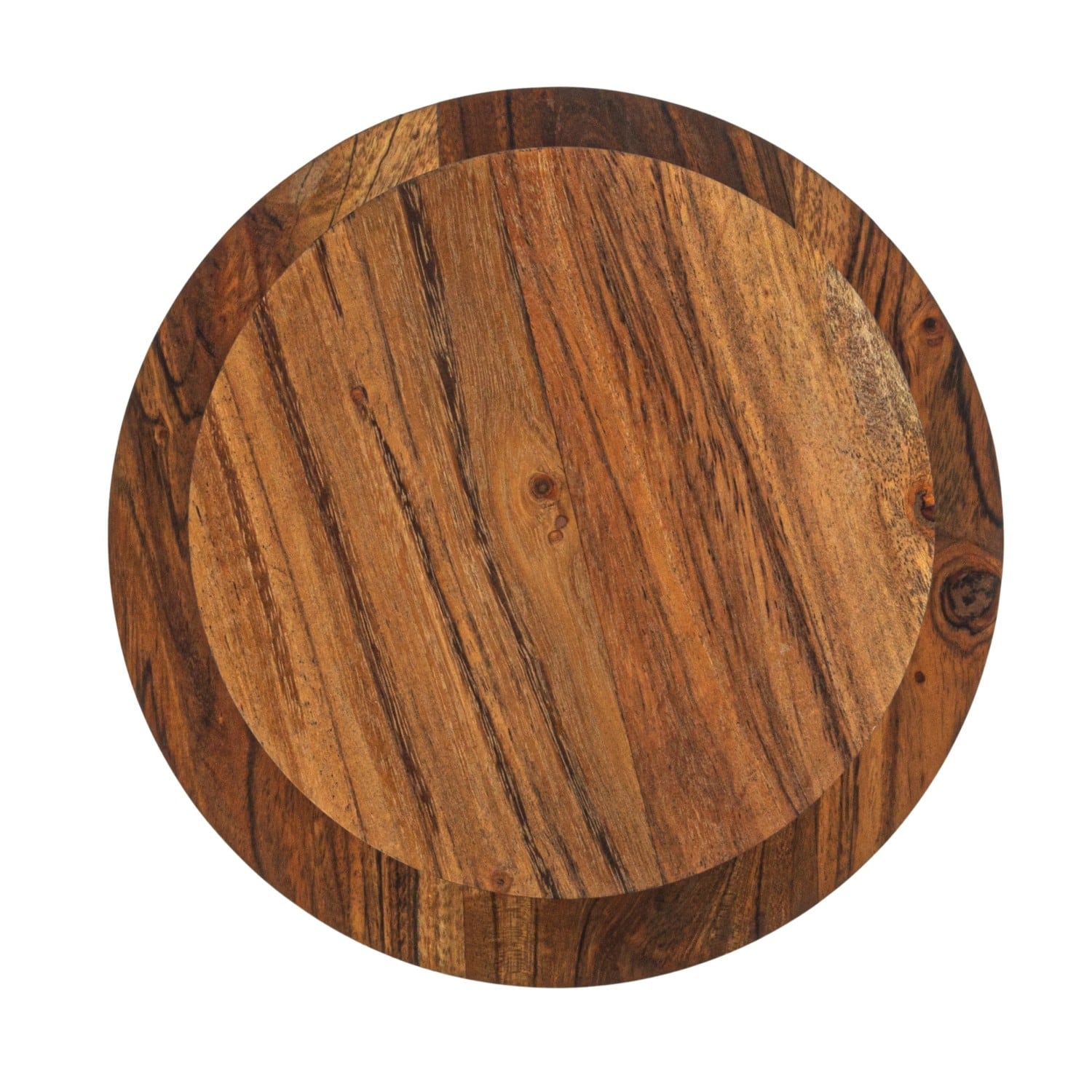 Hello Honey® 9" Round 2-Tier Acacia Wood & Metal Tray