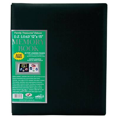 Pioneer Photo Albums Family Treasures Deluxe - Libro de recortes de piel azul marino con 20 páginas para páginas de 8.5 x 11 pulgadas