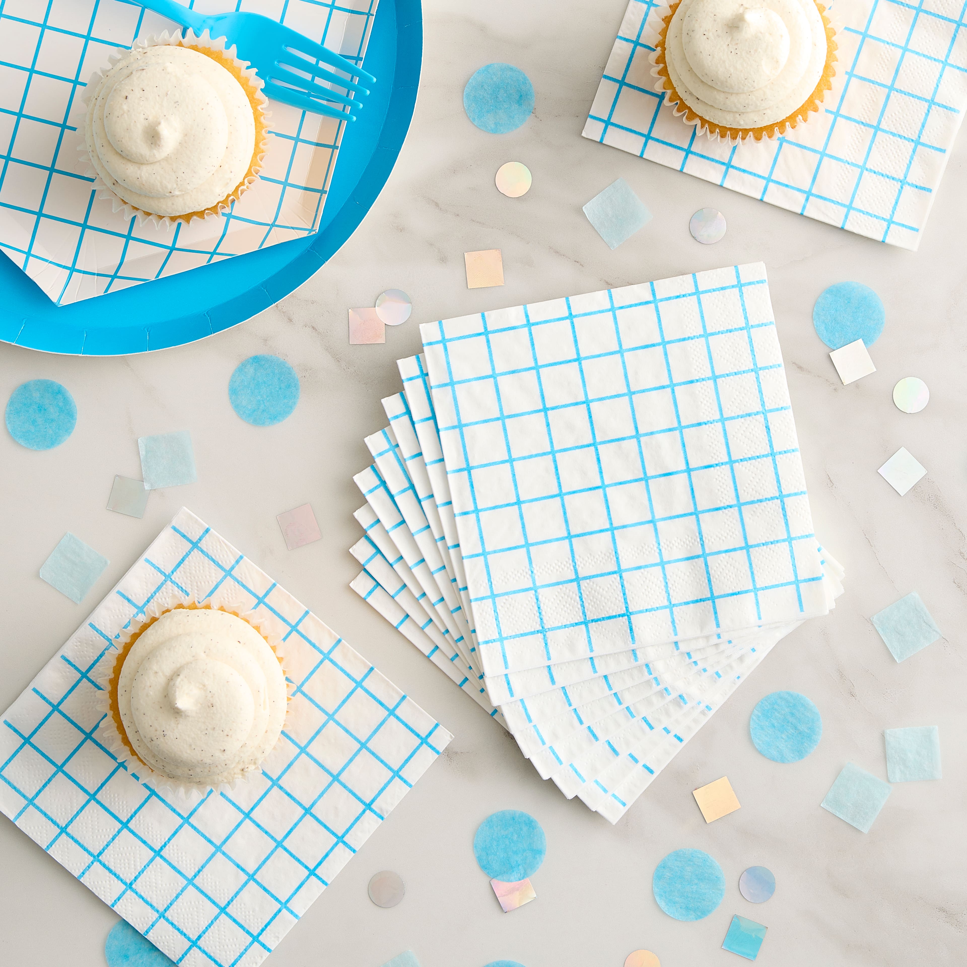 Grid Paper Beverage Napkins by Celebrate It&#x2122;, 20ct.