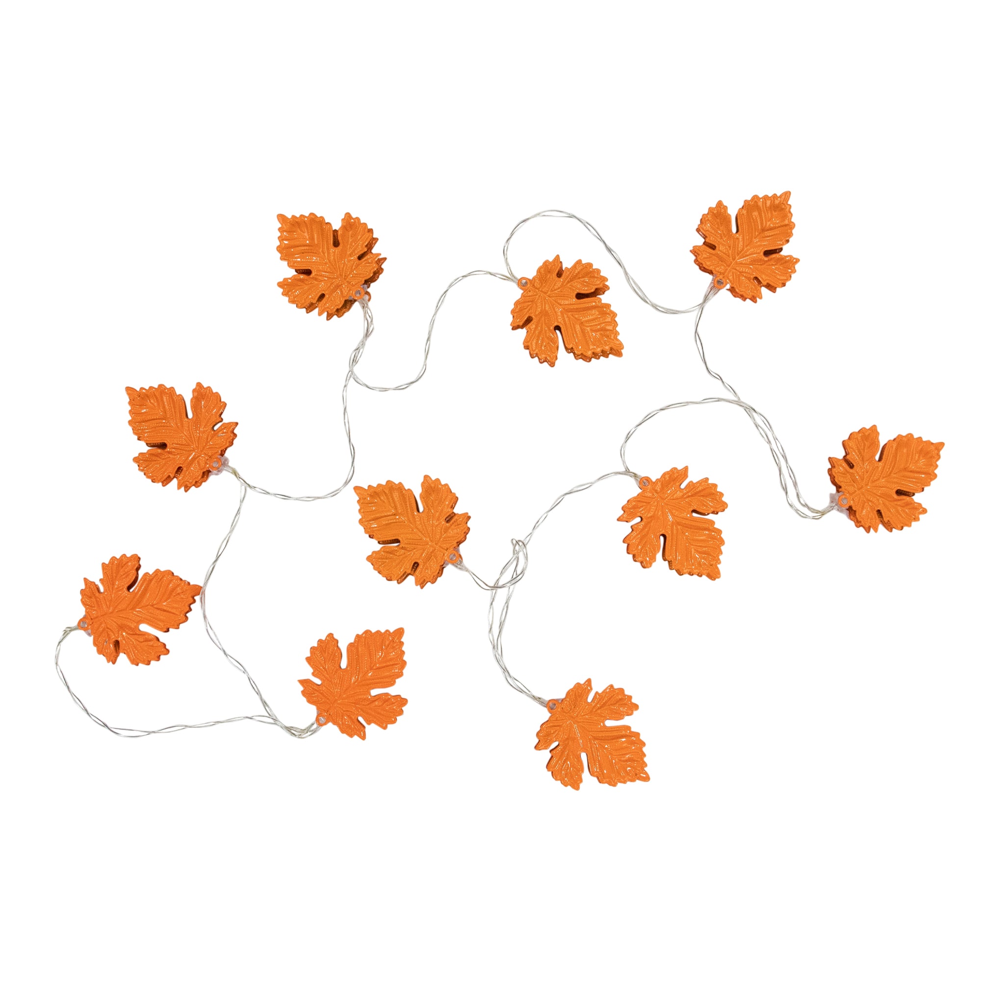 5.5ft. Orange 10ct. LED Fall Harvest Maple Leaf Fairy Lights