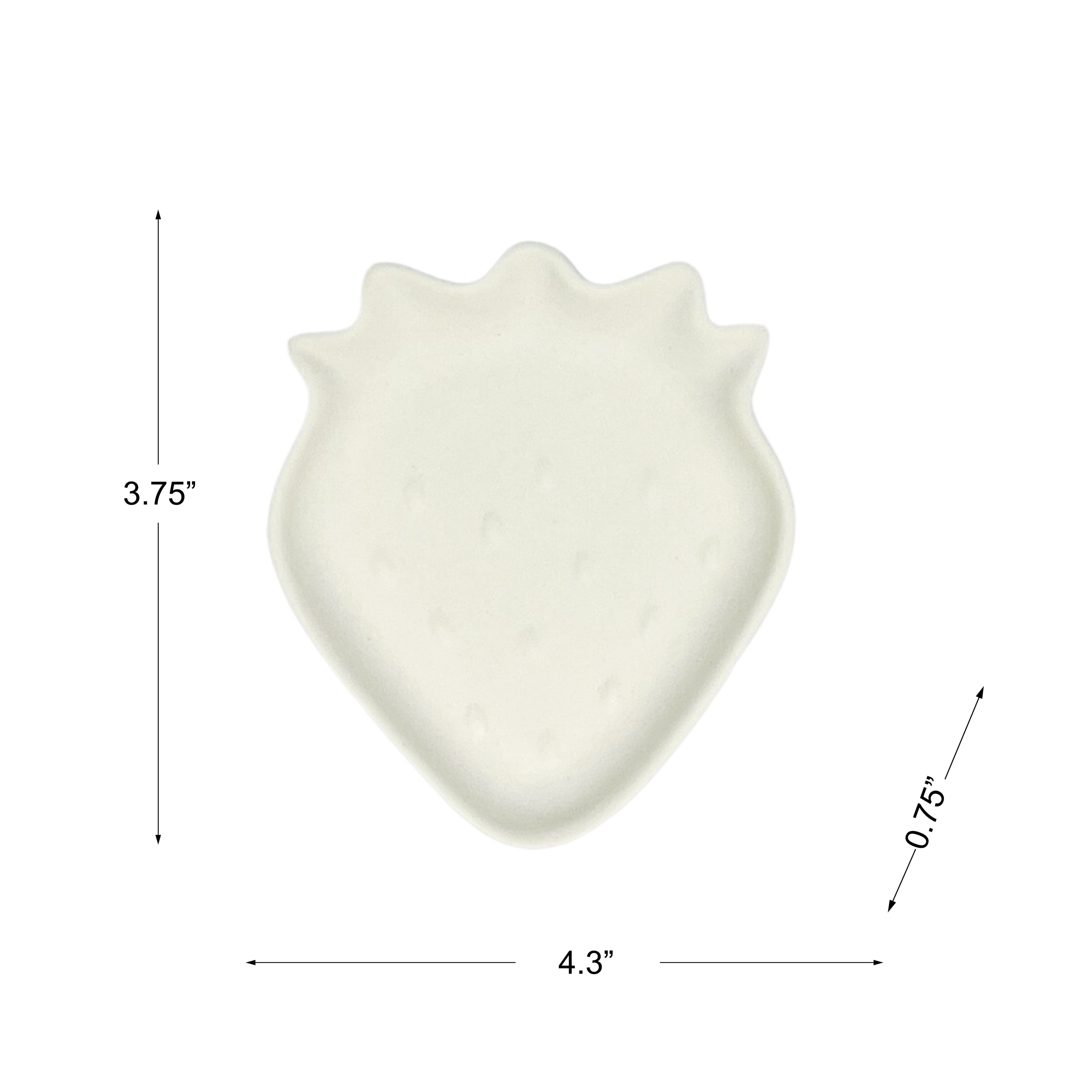 3.75&#x22; Strawberry Trinket Tray DIY Ceramic D&#xE9;cor by Make Market&#xAE;