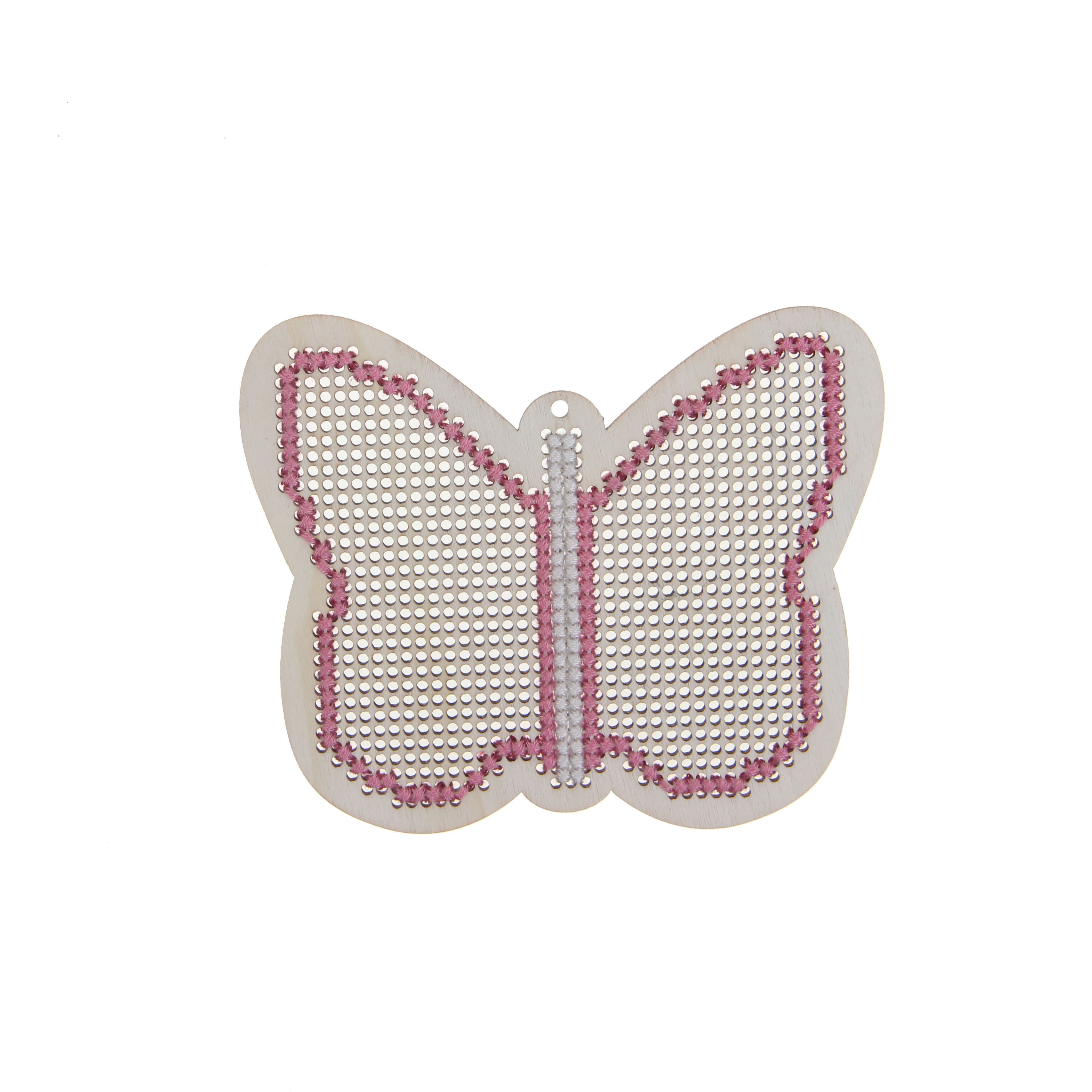 4&#x22; Butterfly Cross Stitch Wood Canvas, 4ct. by Loops &#x26; Threads&#xAE;