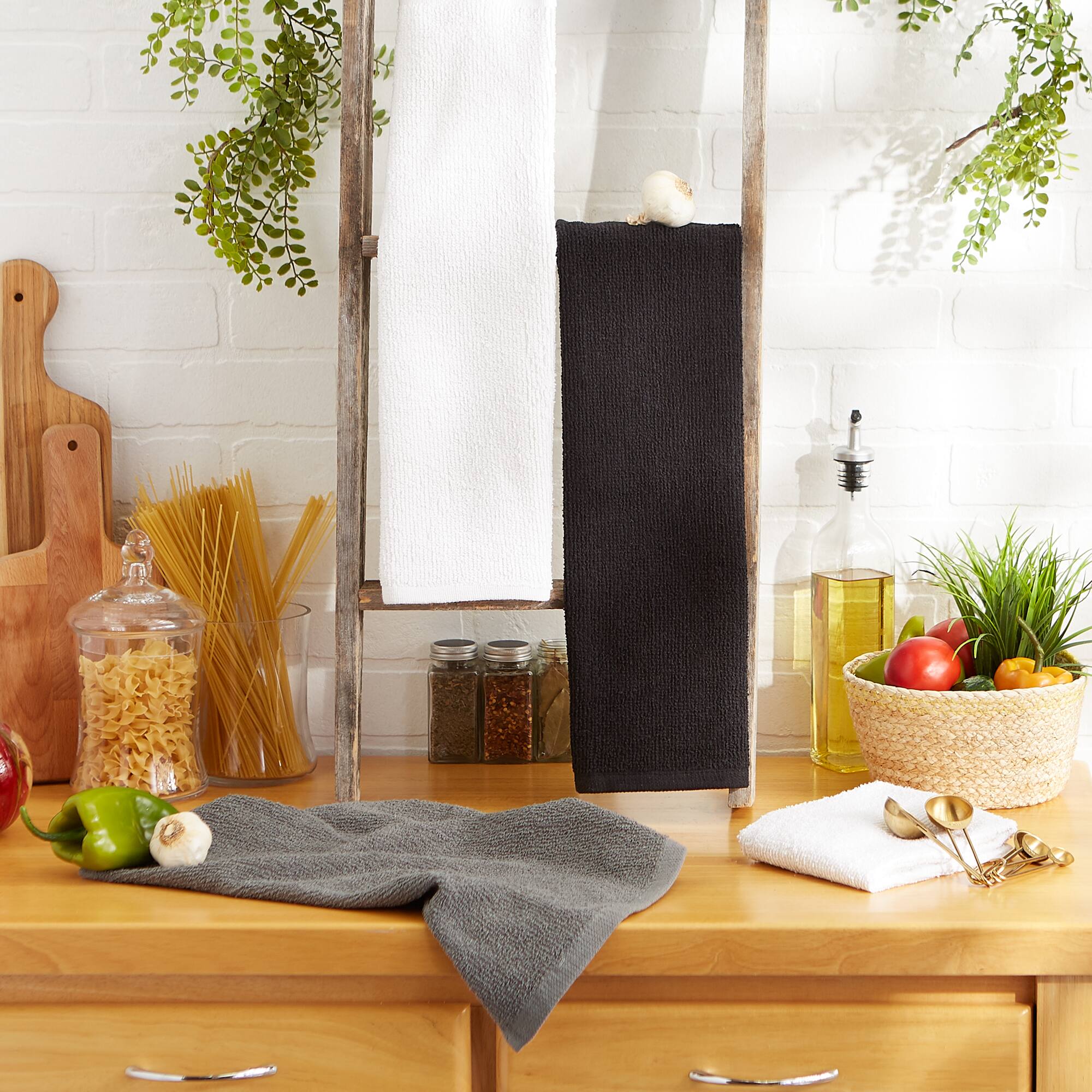 DII® Assorted Darks Barmop Dishtowel (Set of 4)