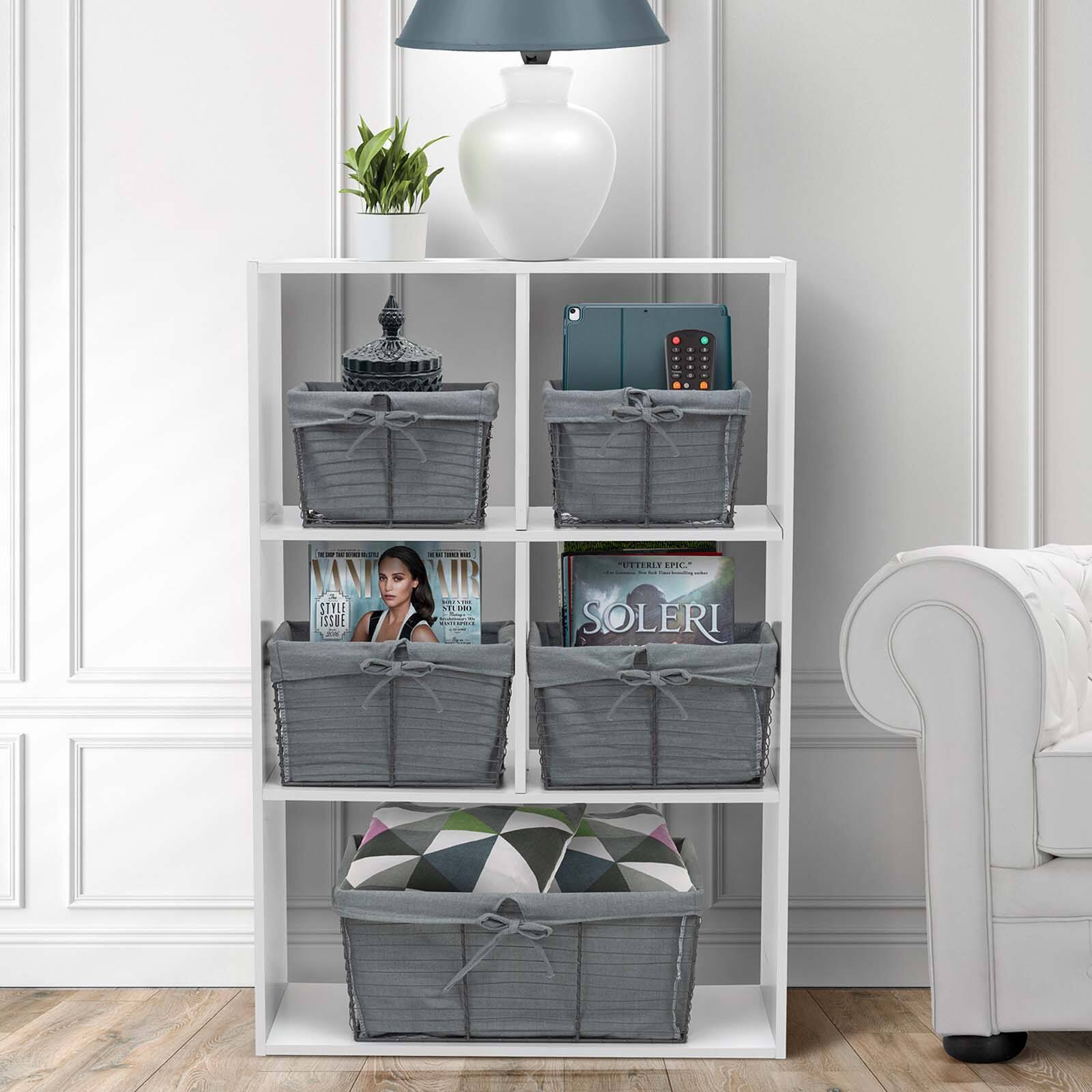 Sorbus Gray Wire Basket with Removable Liner Set