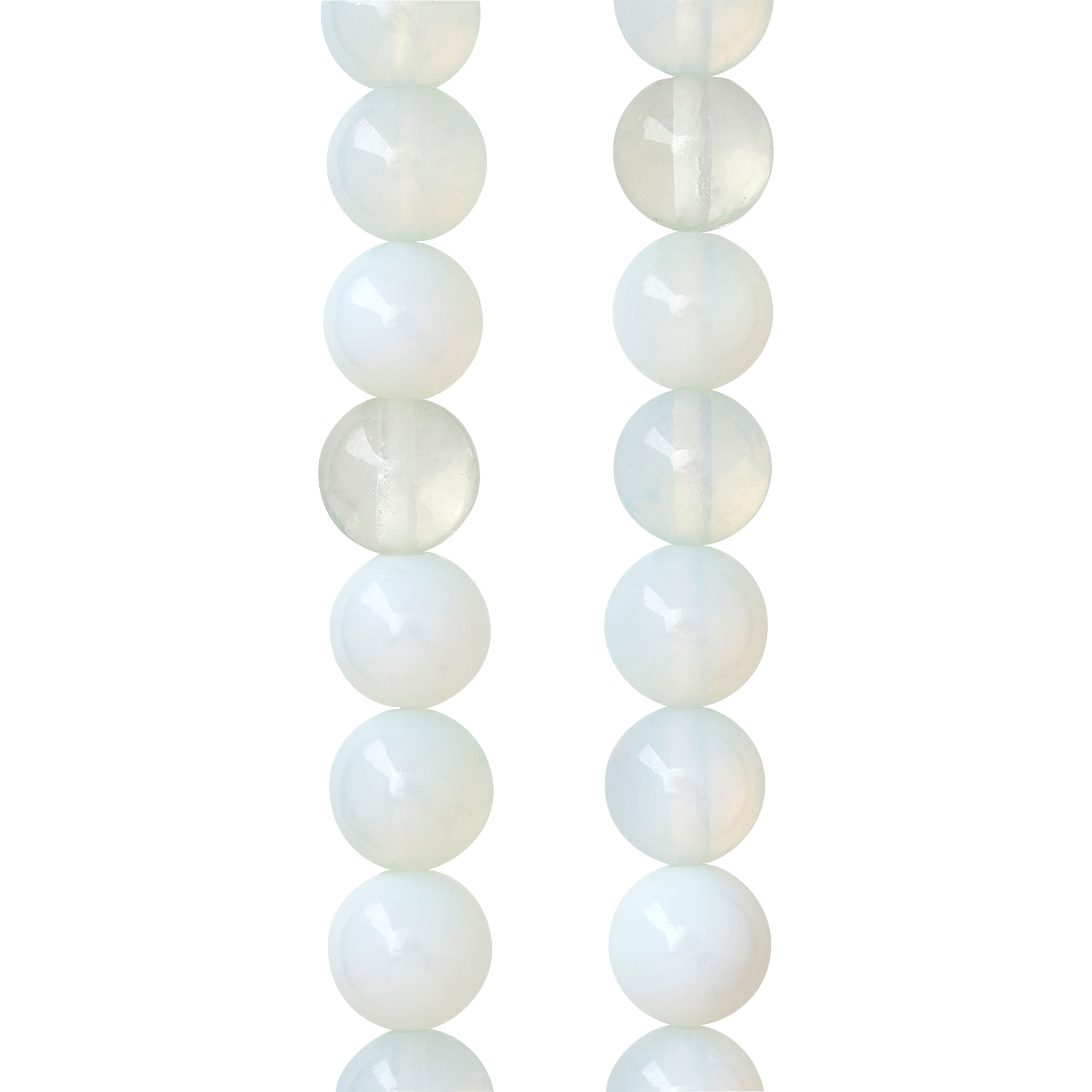 12 Pack: Opal Moonstone Glass Round Beads, 10mm by Bead Landing&#x2122;