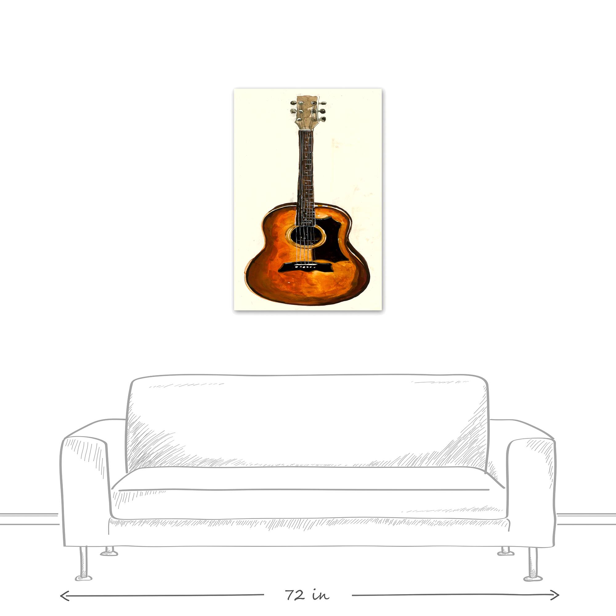 Traditional Guitar 24" x 36" Canvas Wall Art