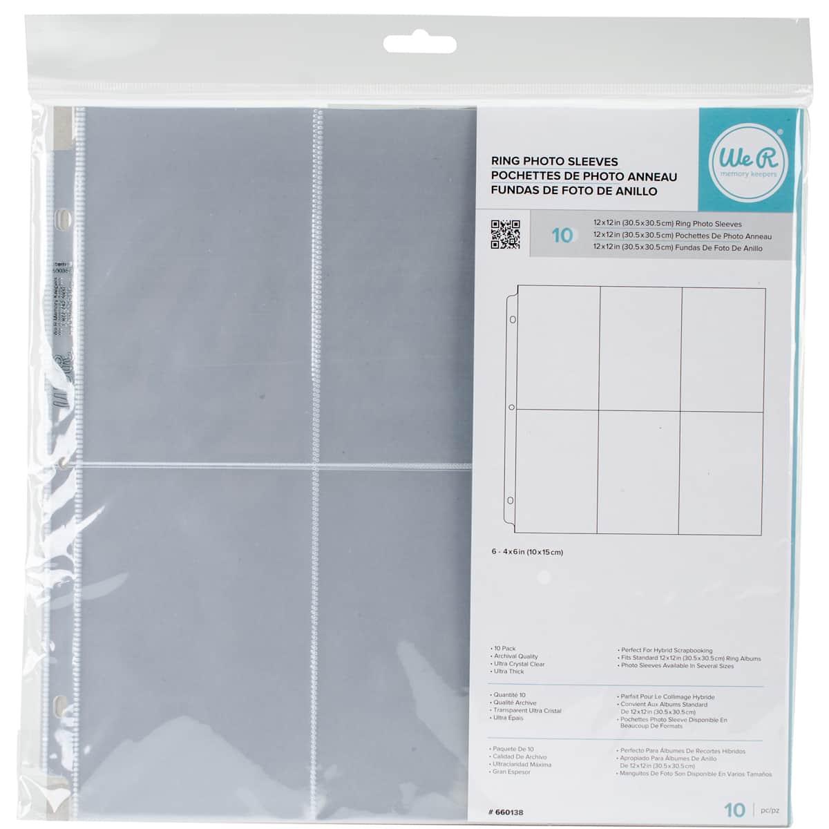 We R Memory Keepers&#xAE; 12&#x22; x 12&#x22; Ring Photo Sleeves with 6&#x22; x 4&#x22; Pockets