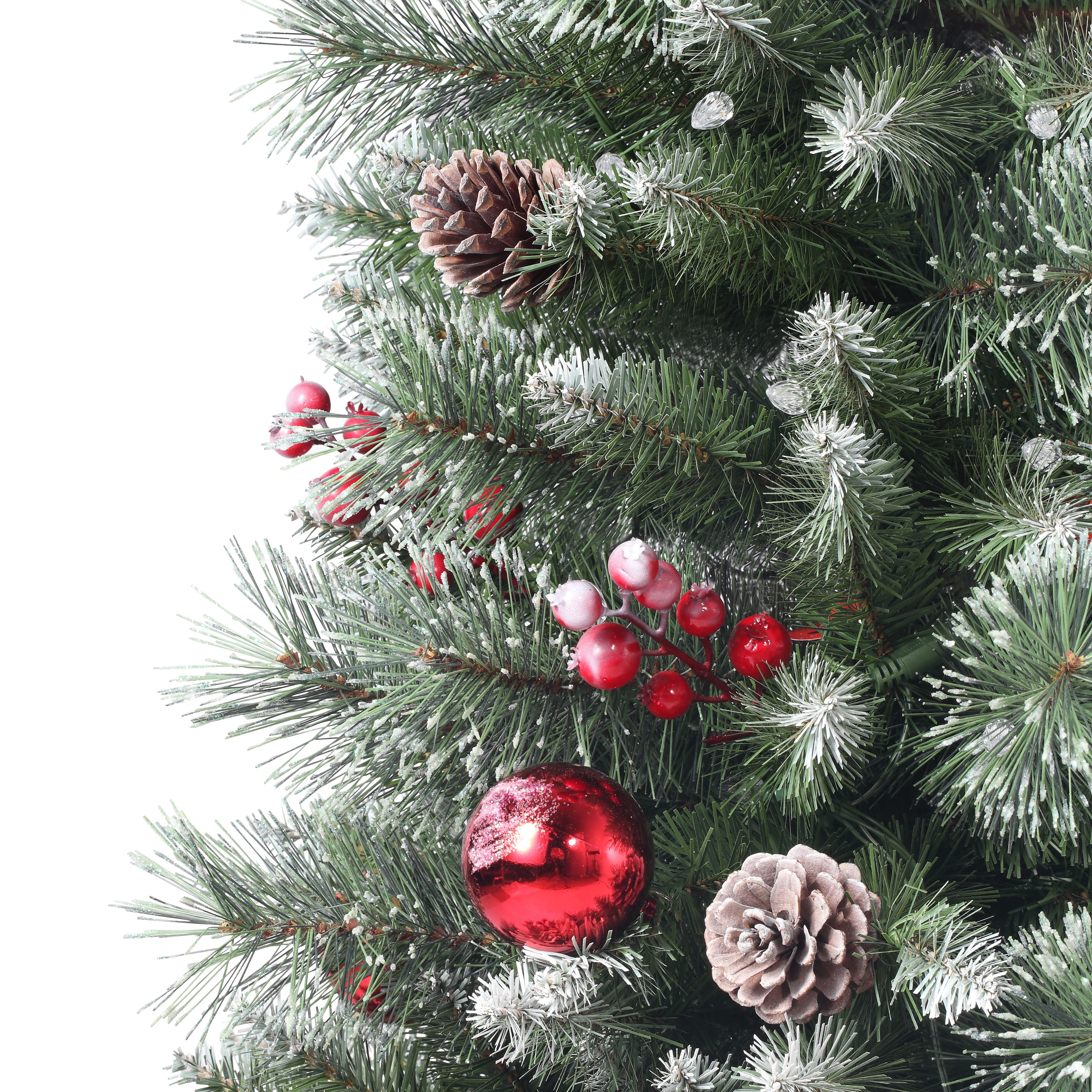 4.5ft. Pre-Lit Frosted Ithica Pine Artificial Potted Christmas Tree, Soft White C3 LED Lights