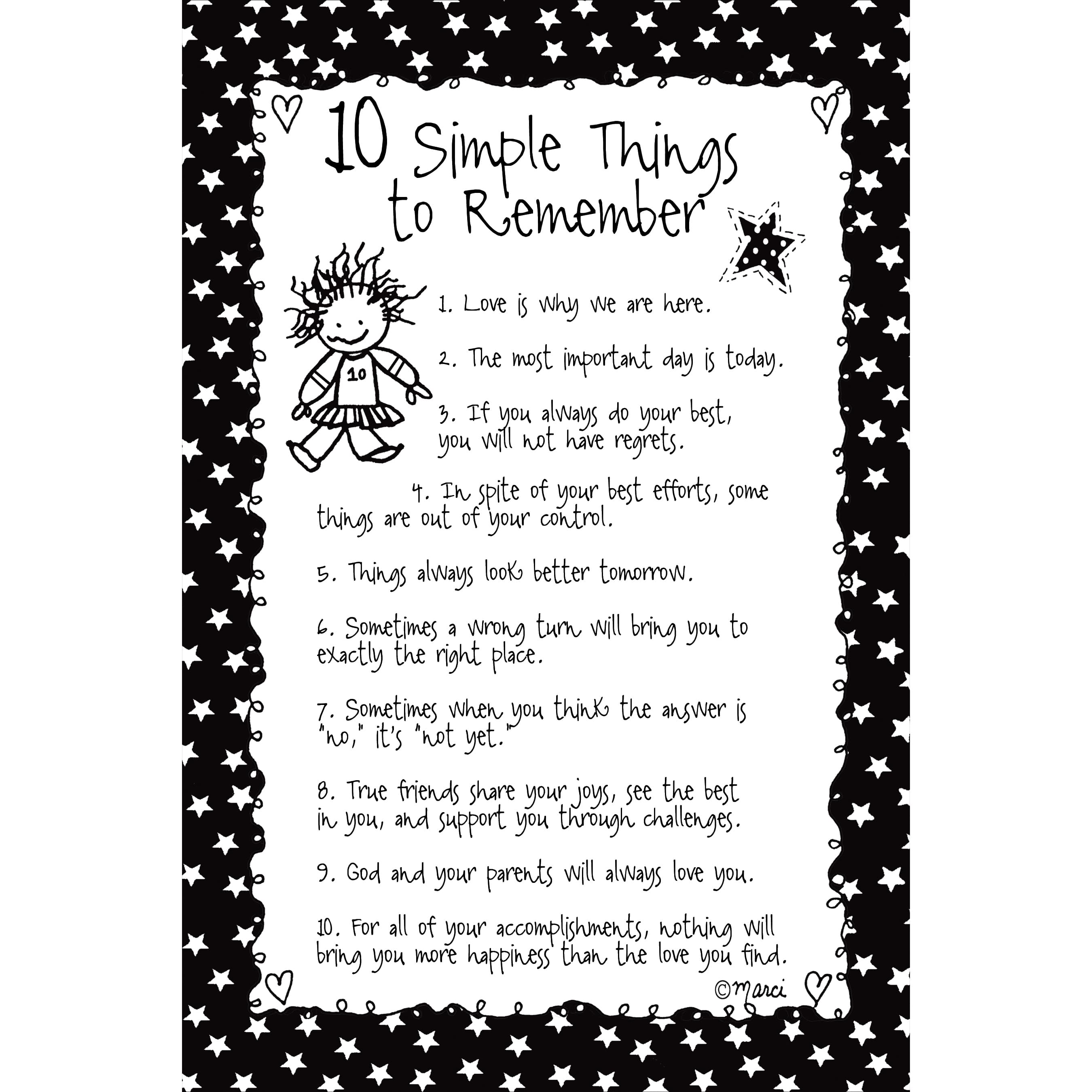 Children of the Inner Light® by Marci Art 10 Simple Things To Remember Plaque