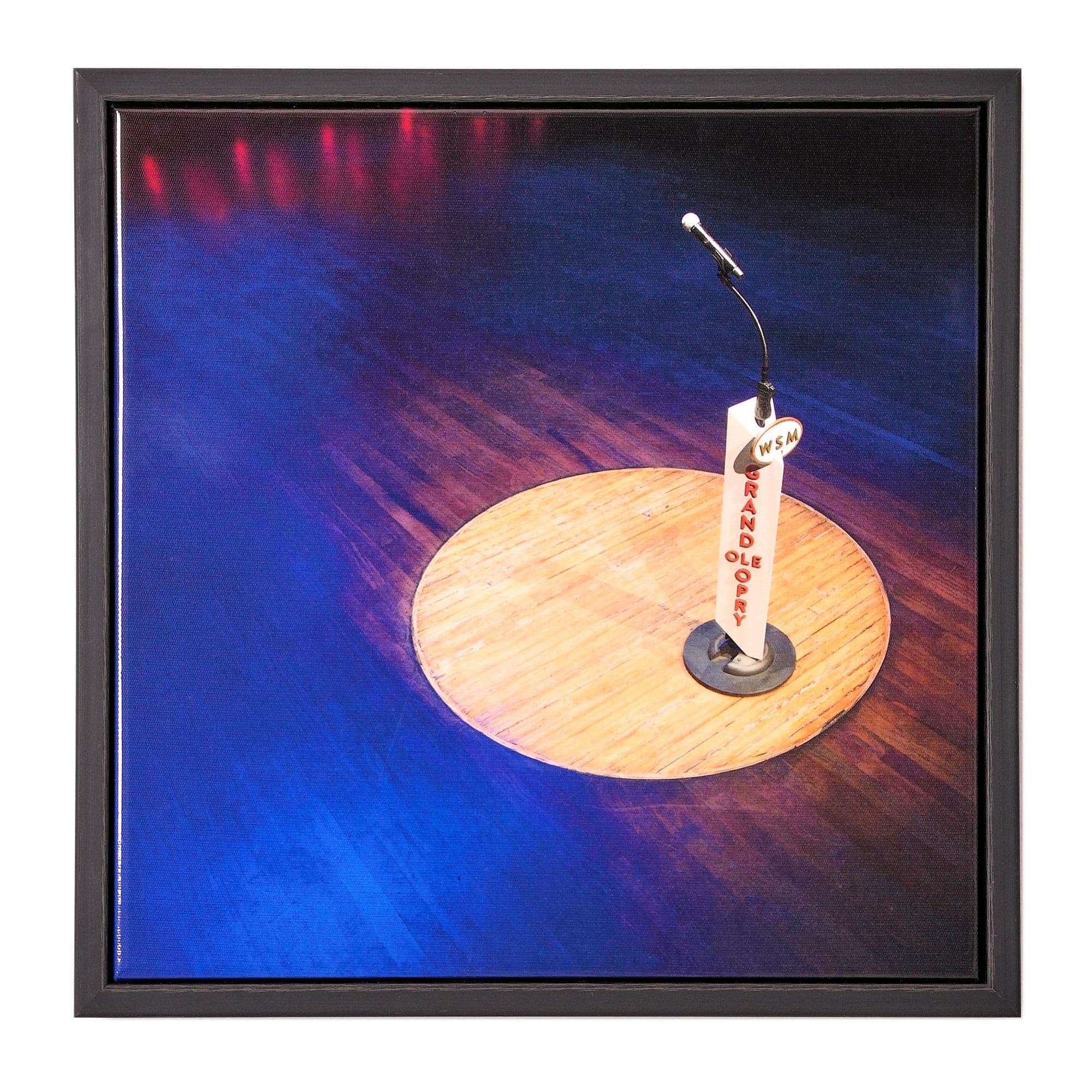 American Art Decor Grand Ole Opry WSM Microphone Stand Lacquered Canvas Print - 12" H x 12" L