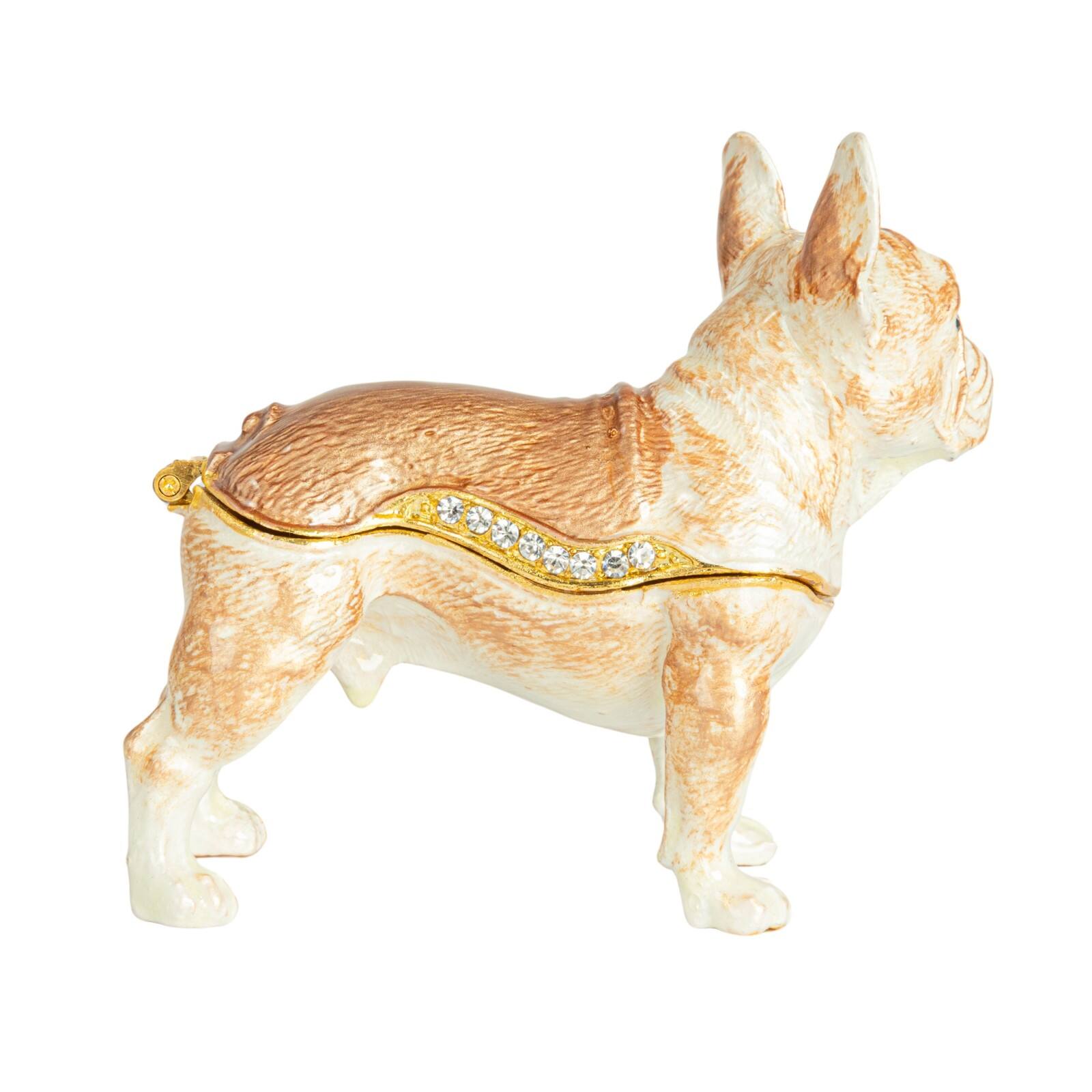 Hello Honey&#xAE; 3&#x22; Multicolor French Bulldog Jeweled Trinket Box