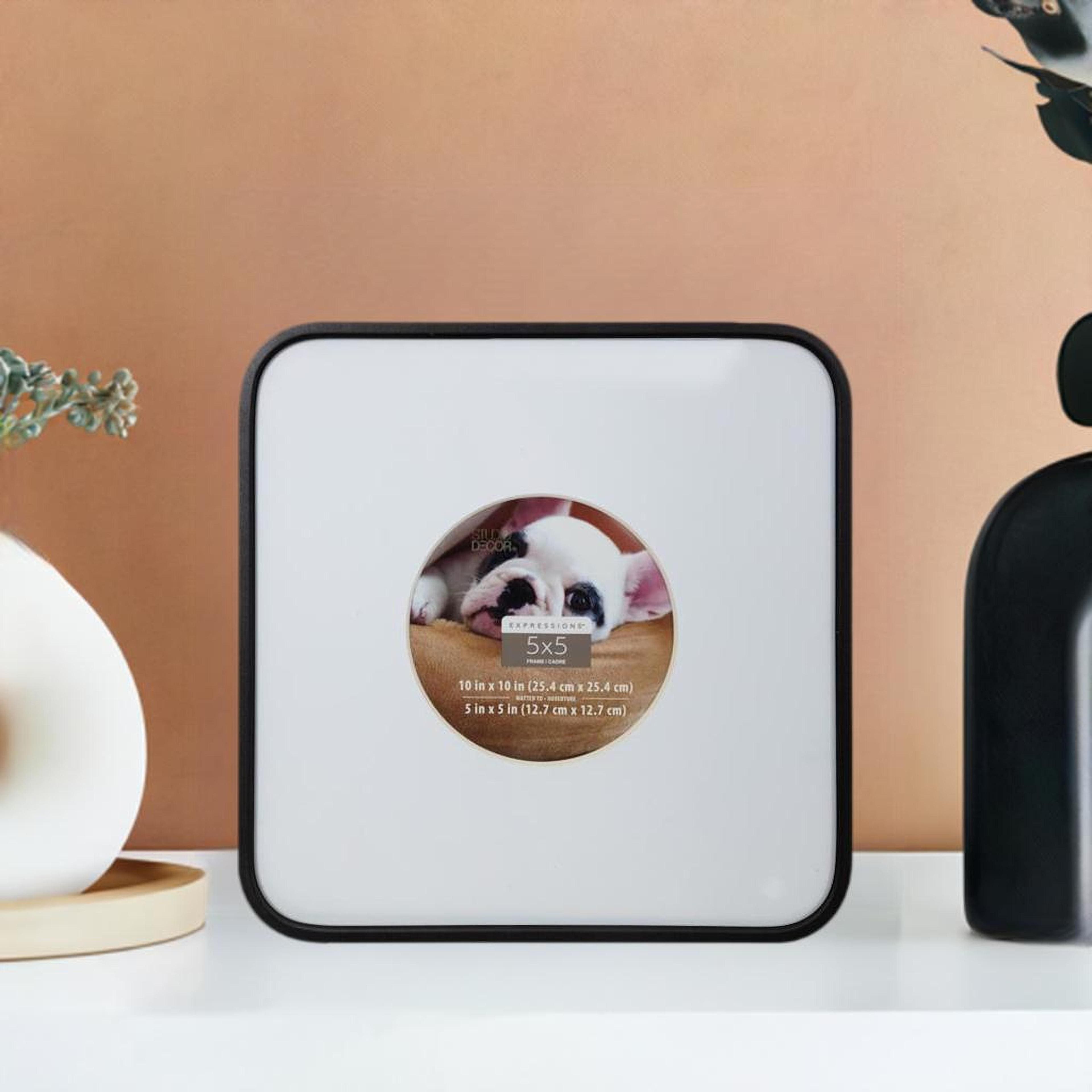 Expressions&#x2122; 5&#x22; x 5&#x22; Black Rounded Frame with Circle Mat by Studio D&#xE9;cor&#xAE;