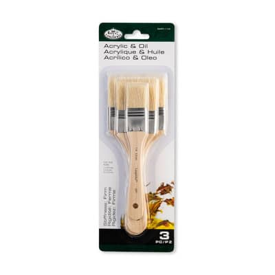 Royal & Langnickel® Large Area Stiff 3 Piece Brush Set | Michaels